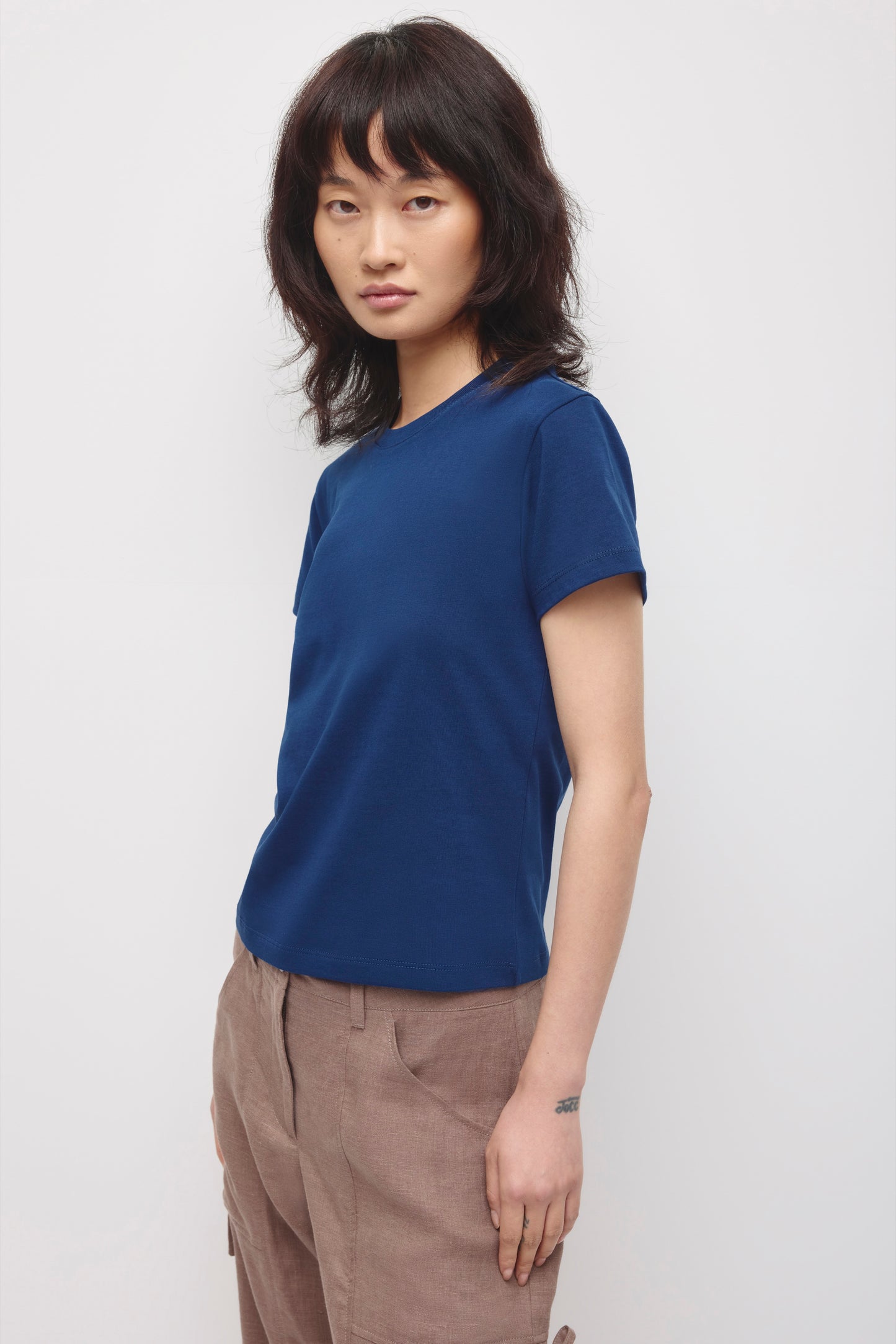 Women's Shrunken Tee in Pacific Blue