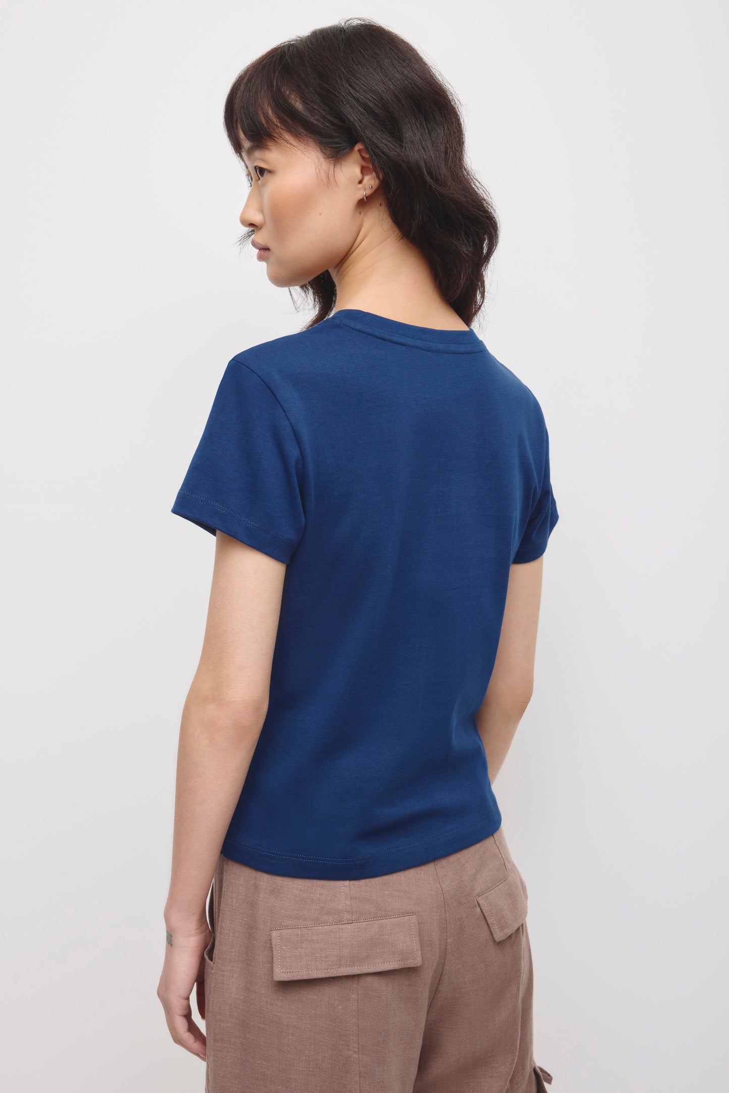 Women's Shrunken Tee in Pacific Blue