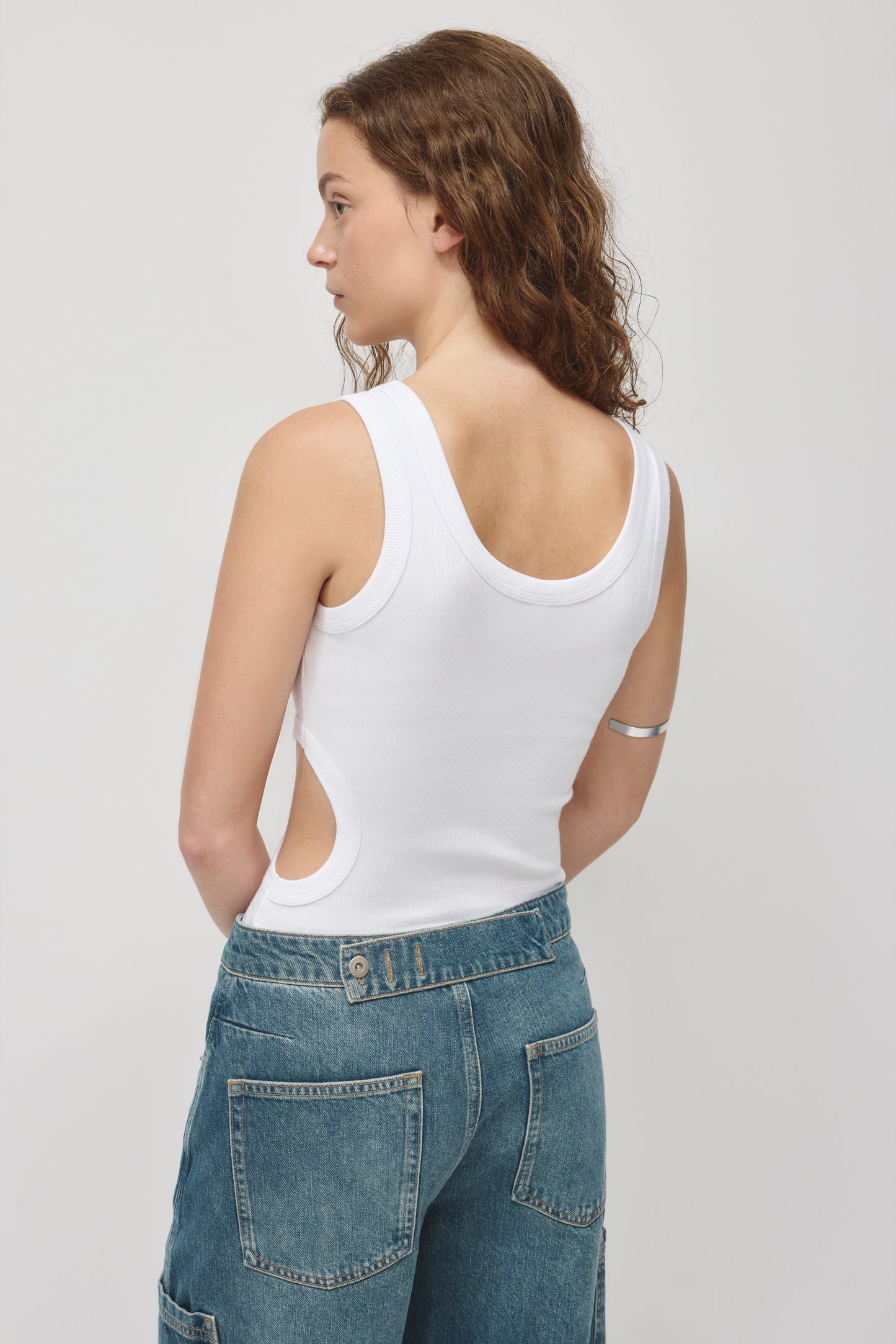 Women's Side Cutout Tank in White