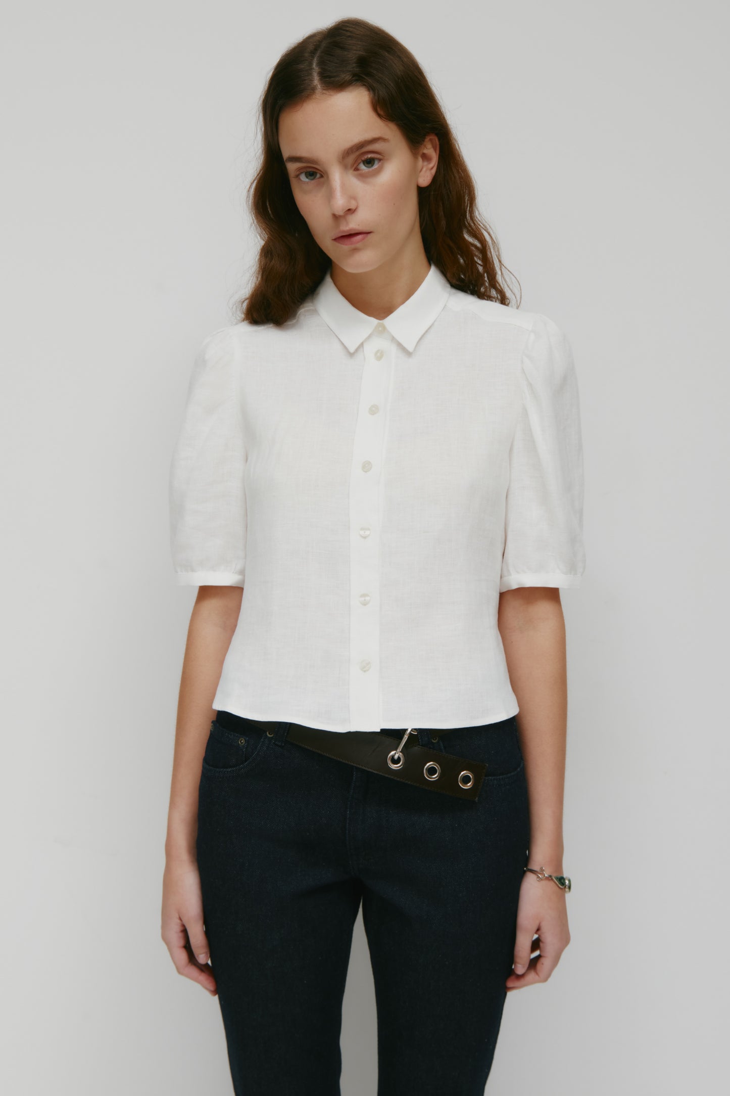 Women's Sila Linen Blouse in Marshmallow