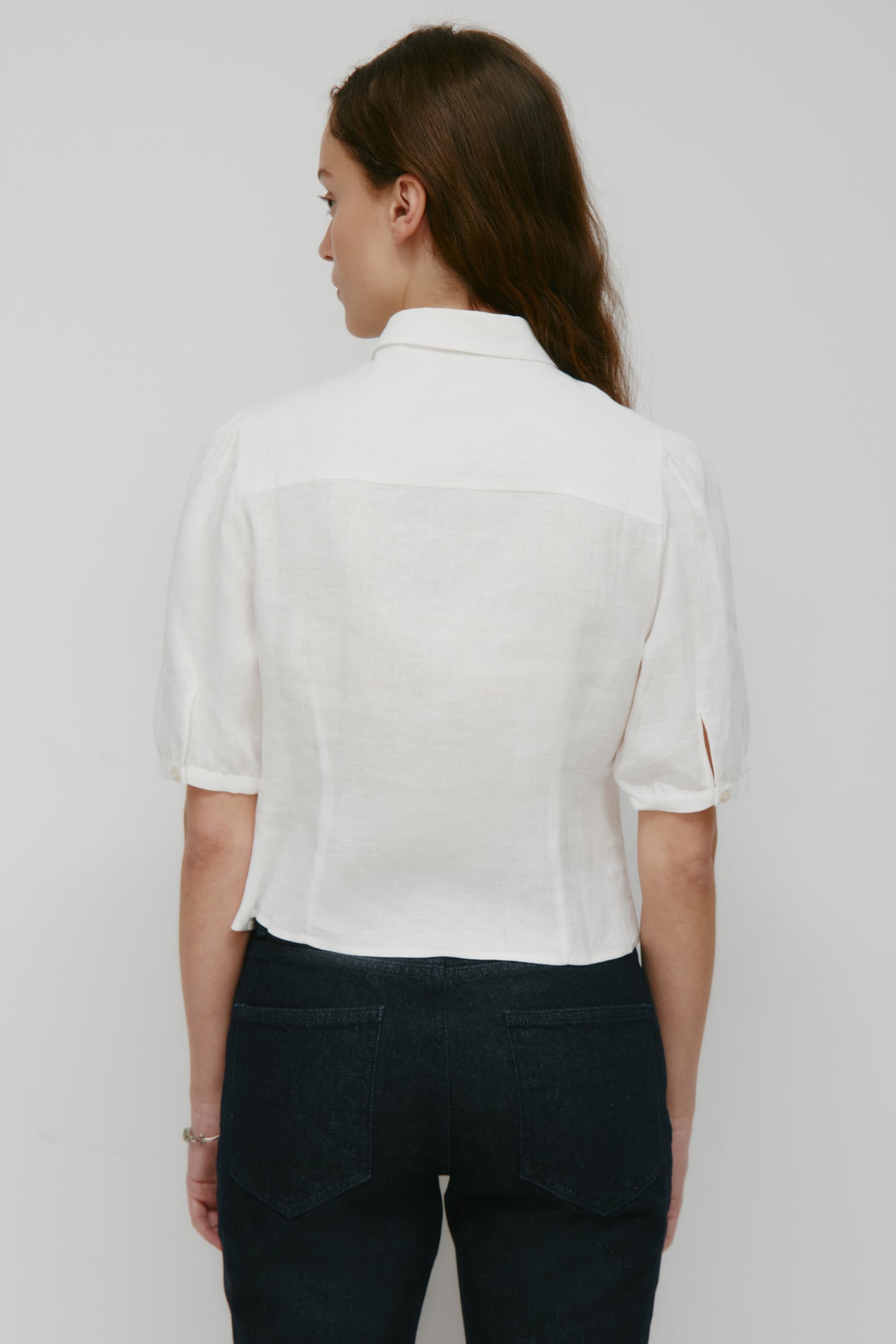 Women's Sila Linen Blouse in Marshmallow