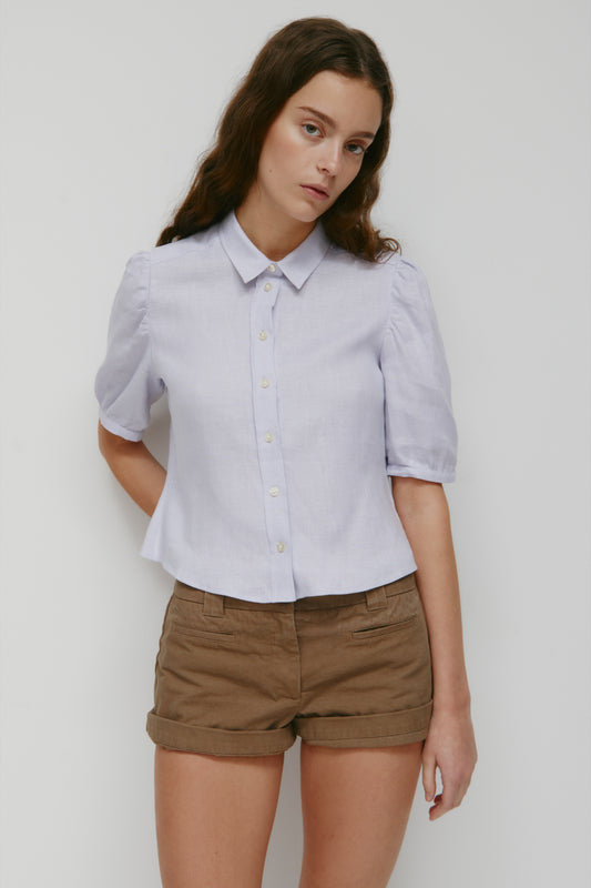 Women's Sila Linen Blouse in Thistle