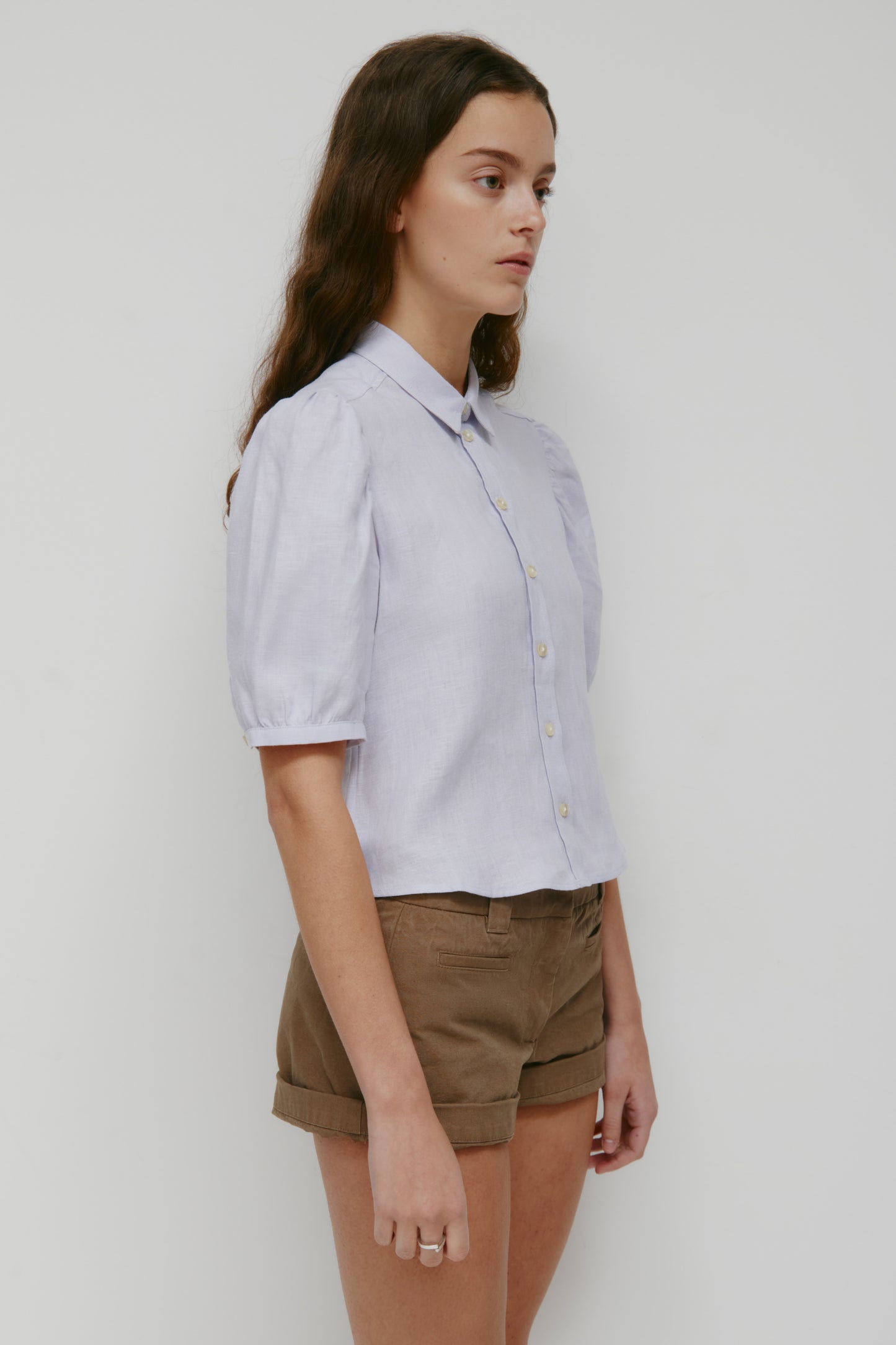 Women's Sila Linen Blouse in Thistle