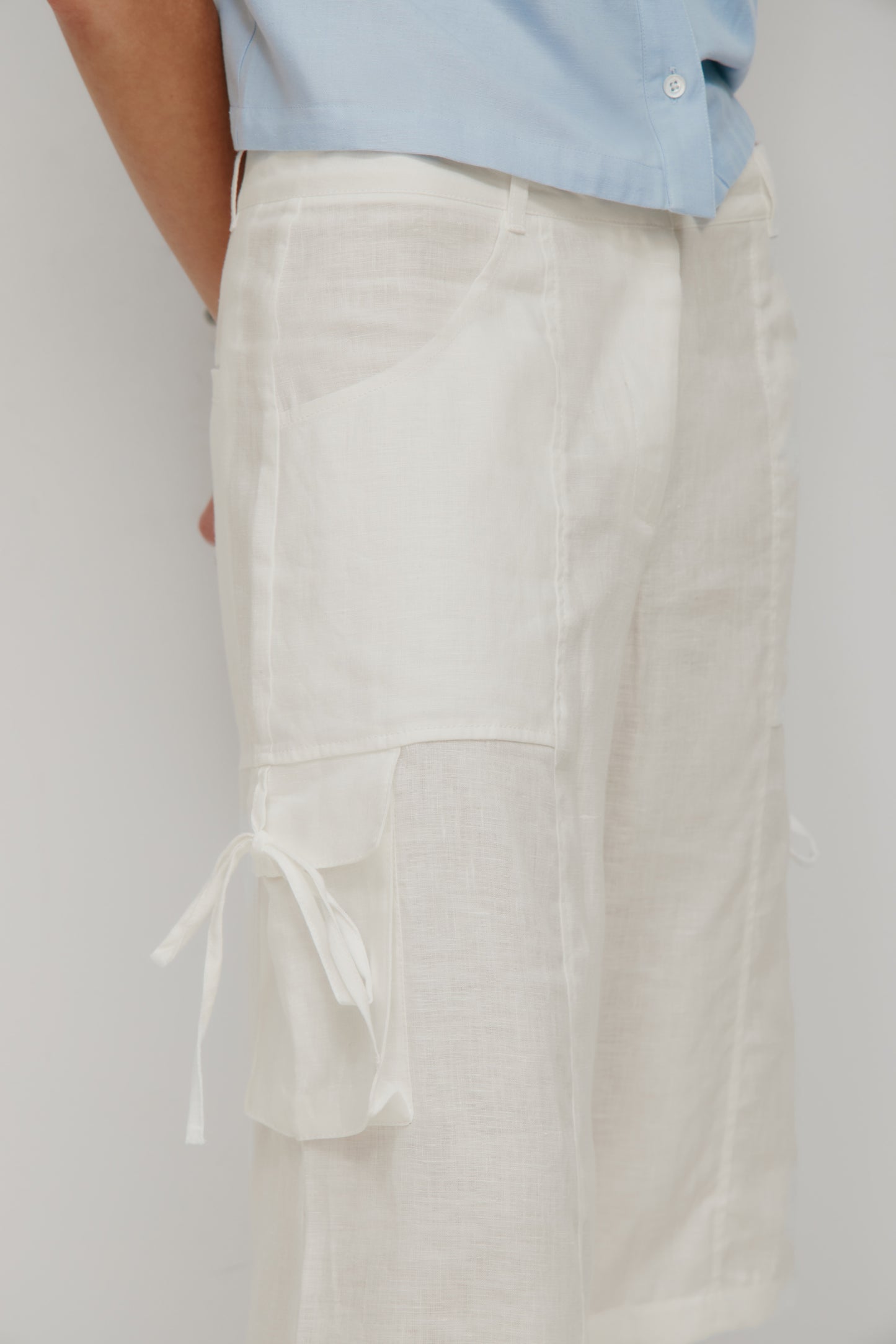 Women's Sila Linen Tie Short in Marshmallow
