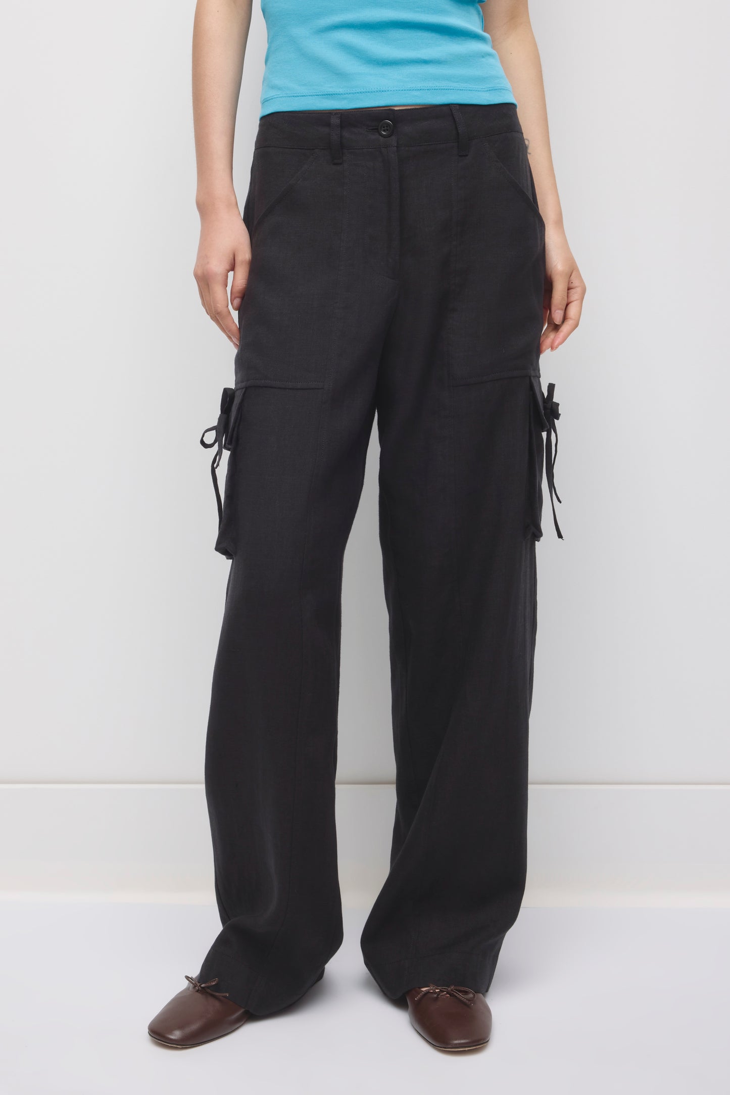 Women's Sila Linen Tie Pant in Bark