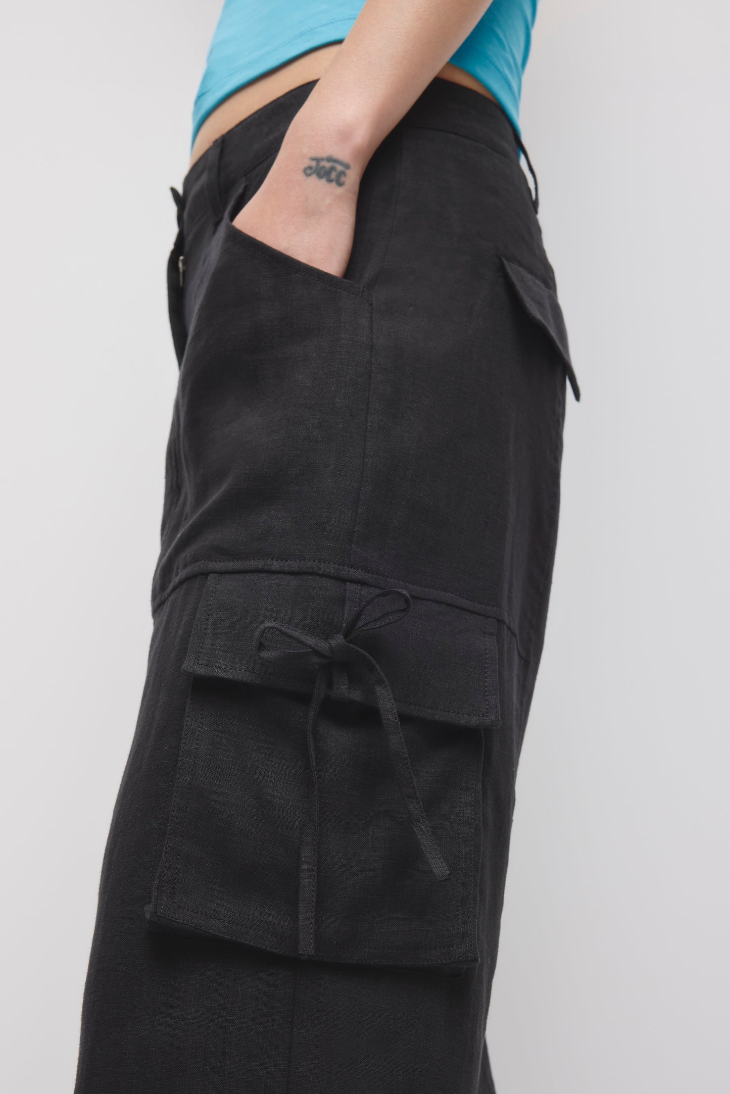 Women's Sila Linen Tie Pant in Bark