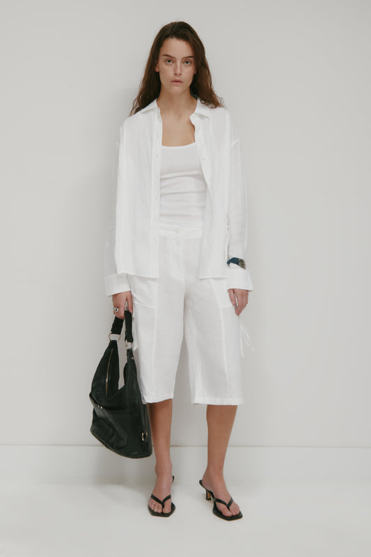 Women's Sila Linen Tie Short in White