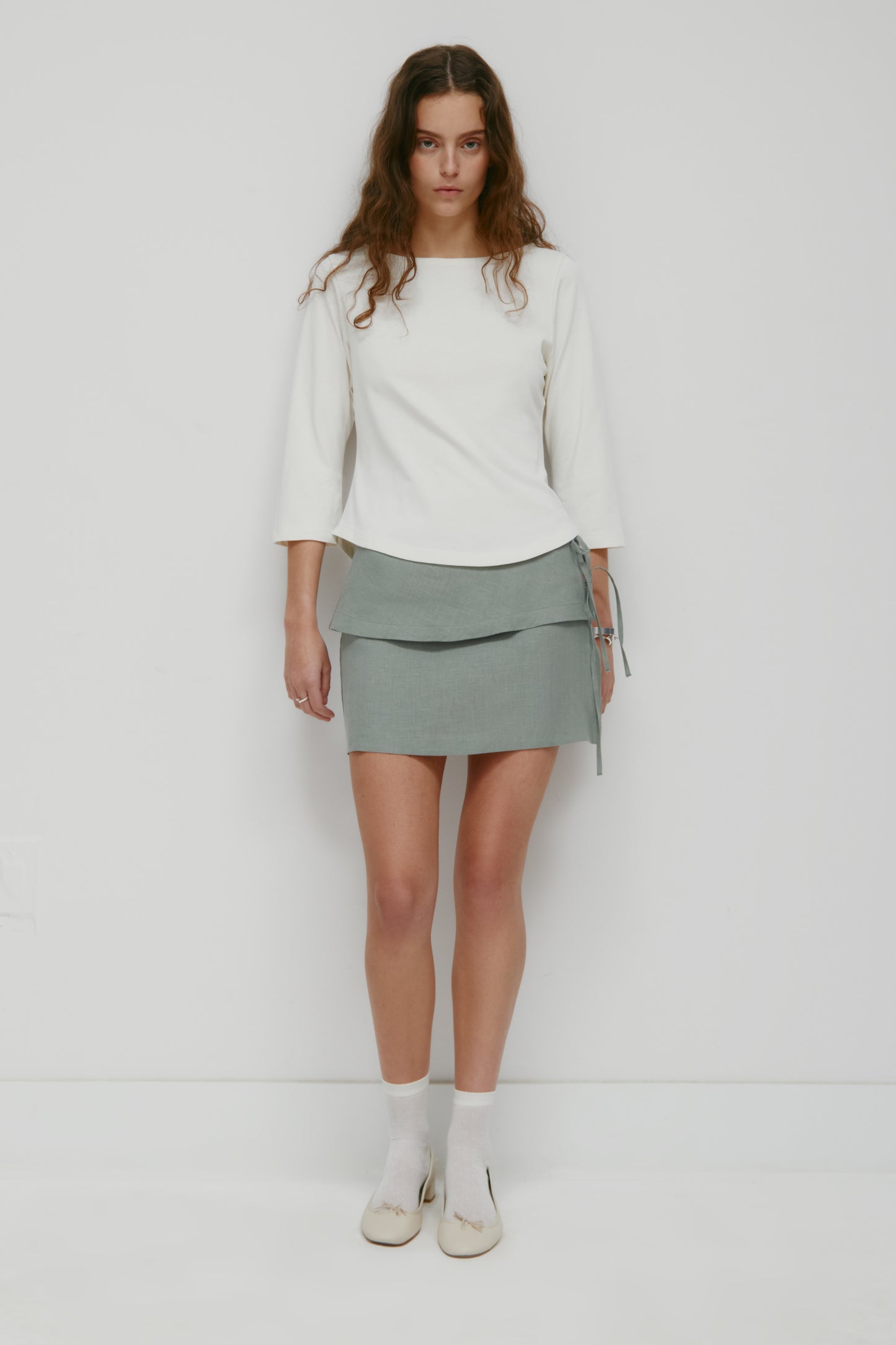 Women's Sila Linen Tie Skirt in Shadow