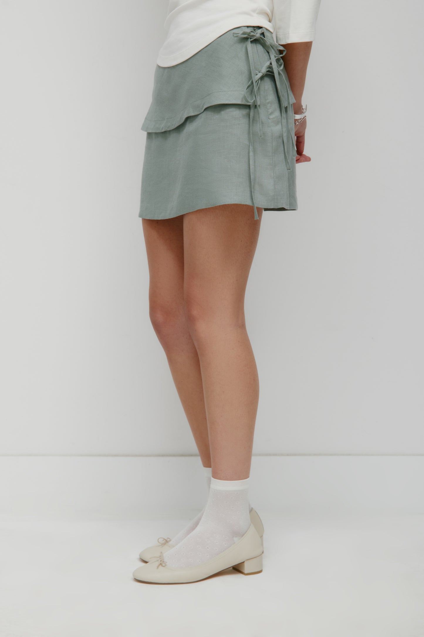 Women's Sila Linen Tie Skirt in Shadow