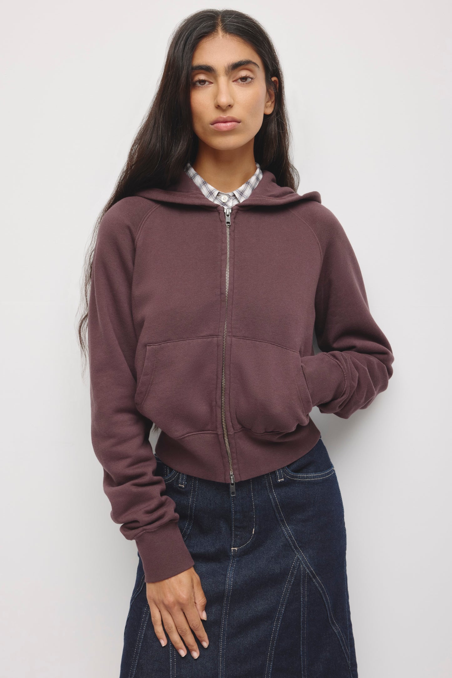 Women's Snug Full Zip Hoodie in Raisin