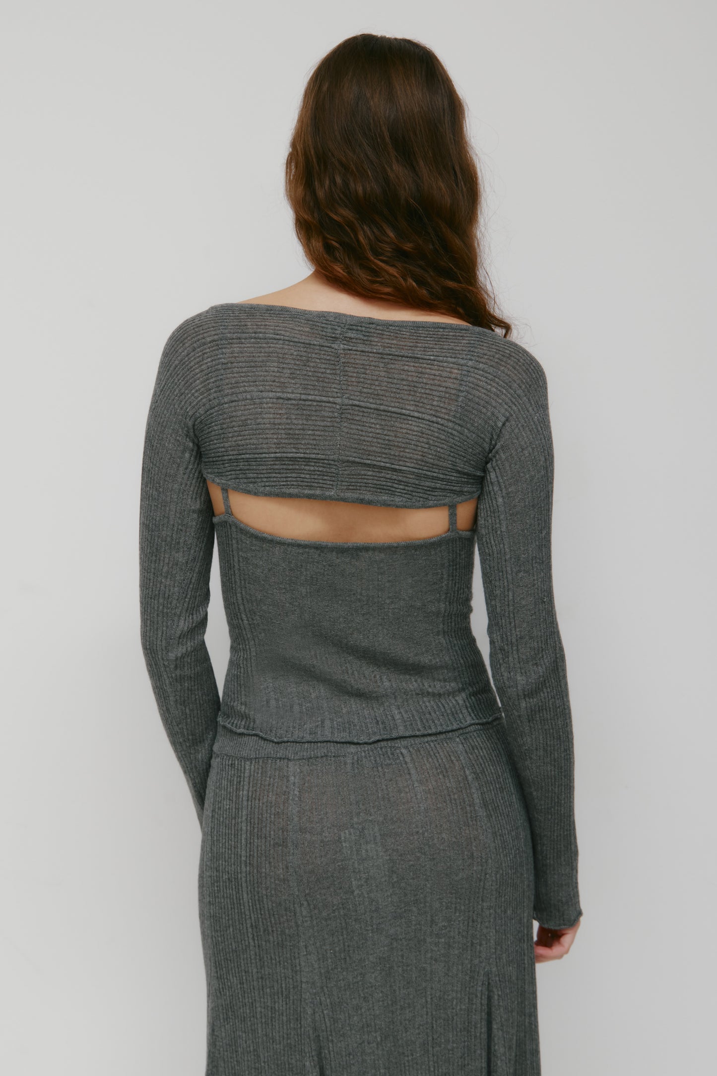 Women's Solis Ribbed Knit 2-in-1 in Charcoal Mix