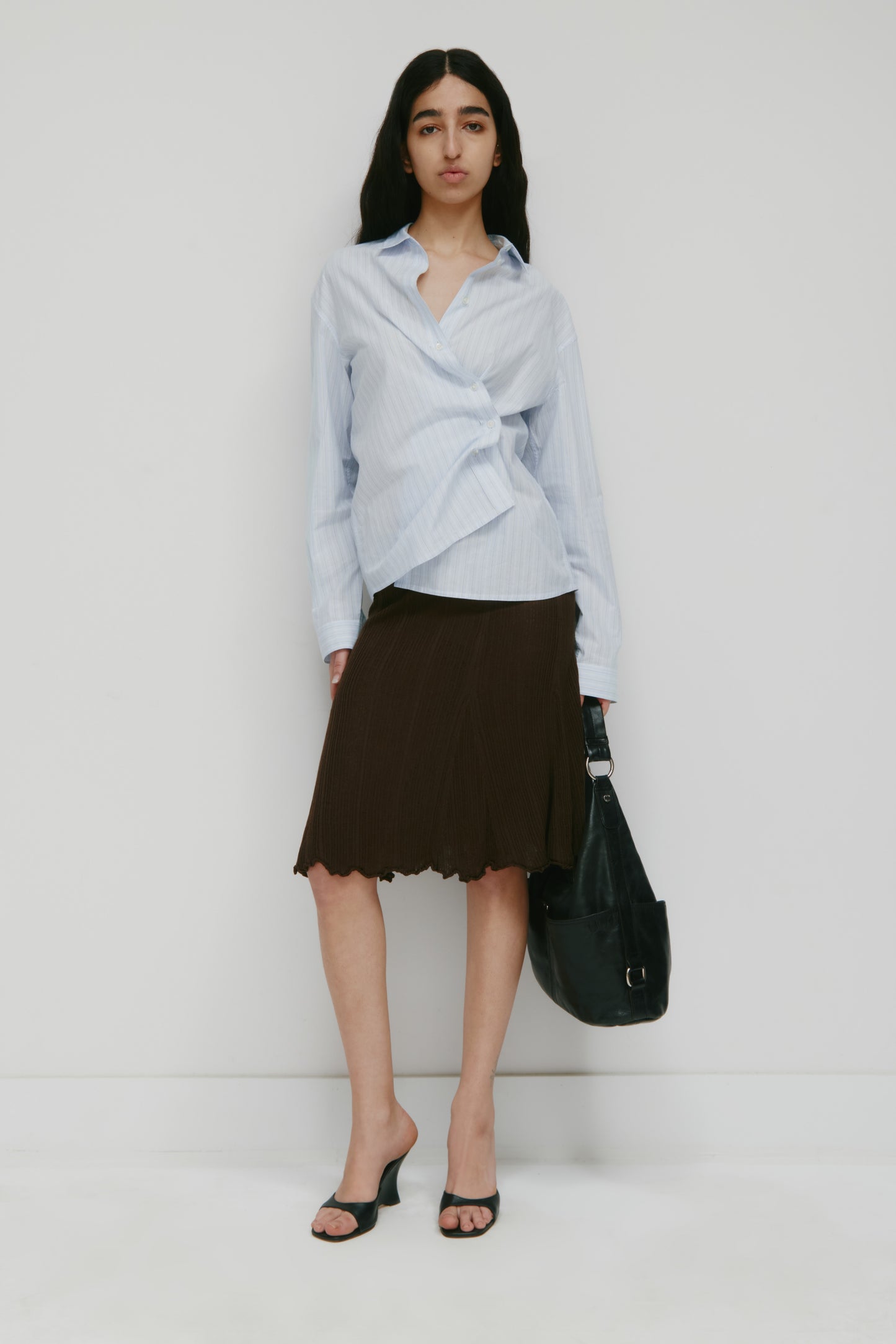 Women's Solis Ribbed Knit Skirt in Cocoa
