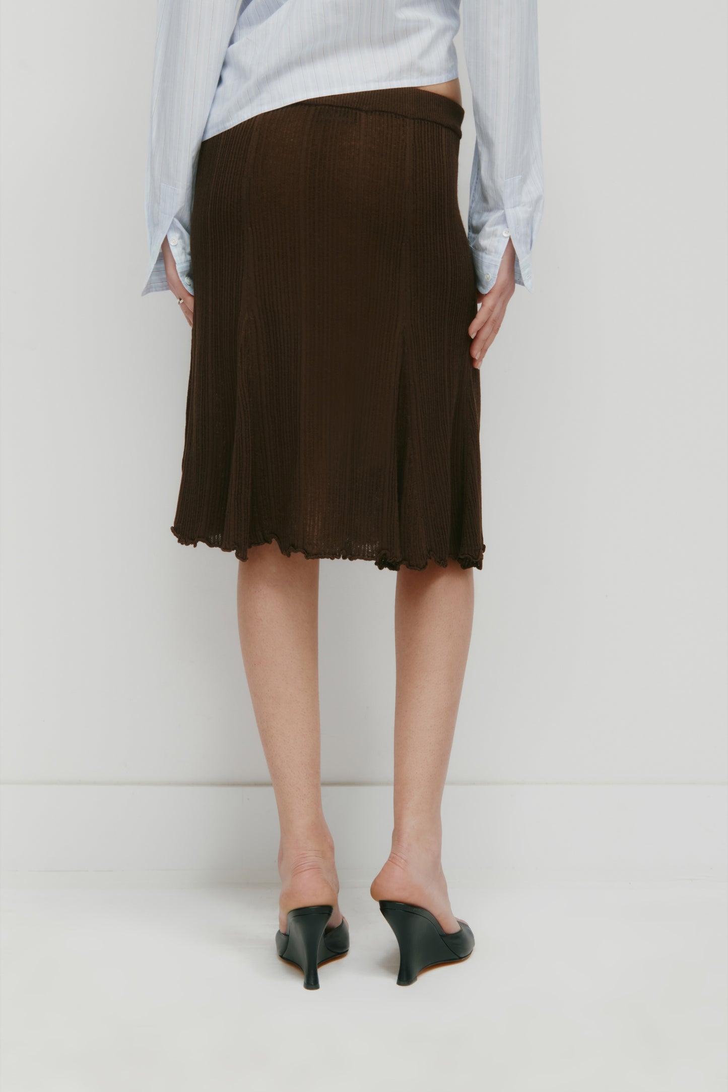 Women's Solis Ribbed Knit Skirt in Cocoa