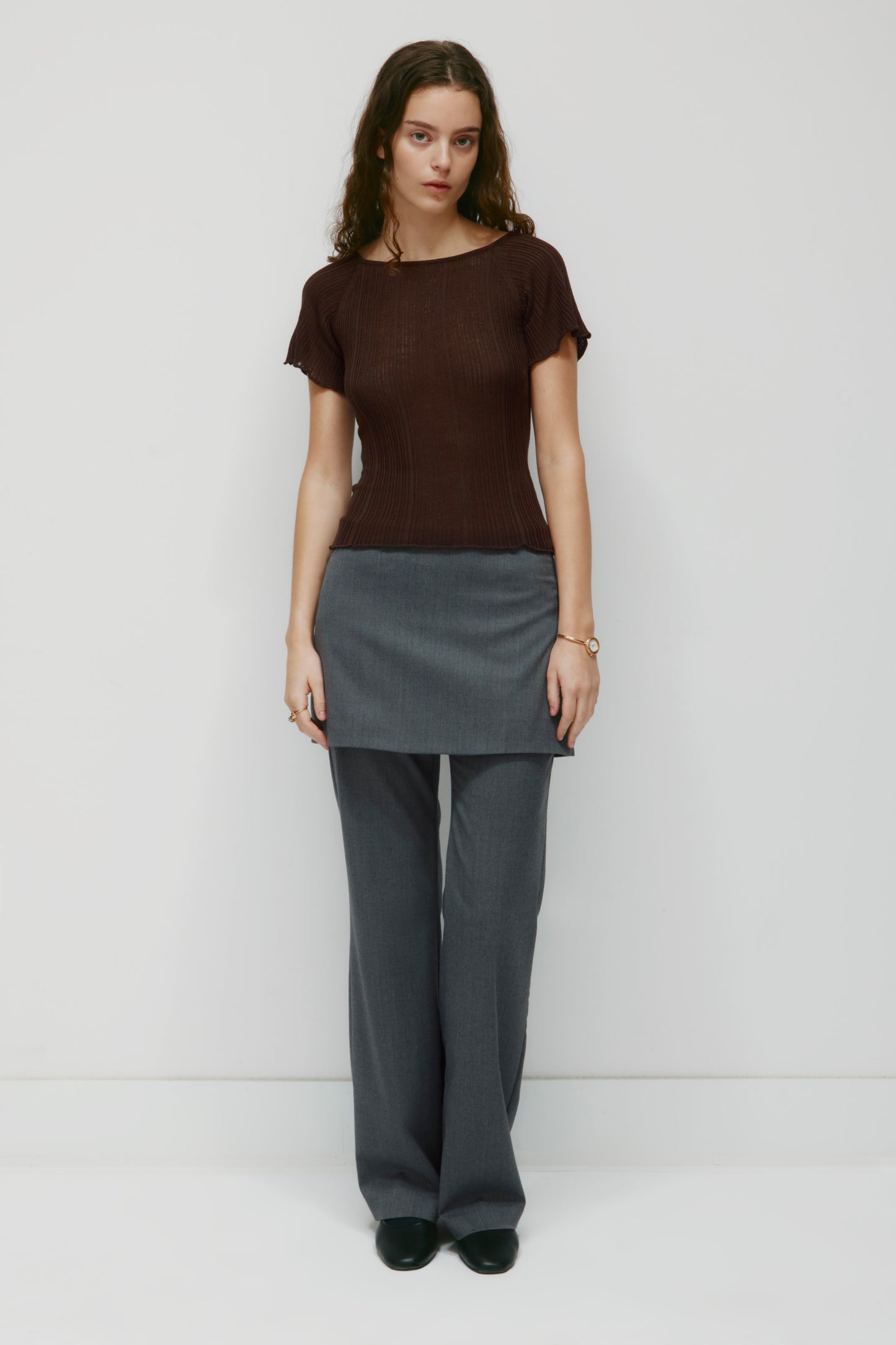 Women's Solis Ribbed Knit Top in Cocoa