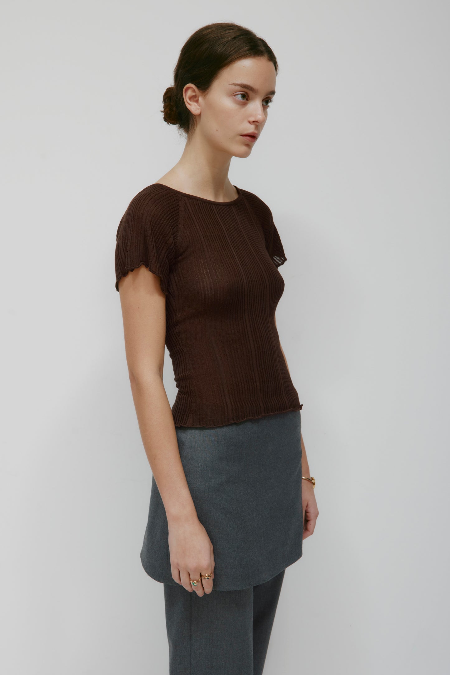 Women's Solis Ribbed Knit Top in Cocoa