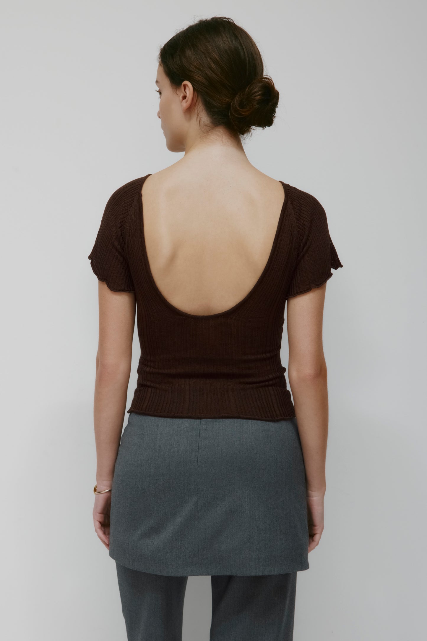 Women's Solis Ribbed Knit Top in Cocoa