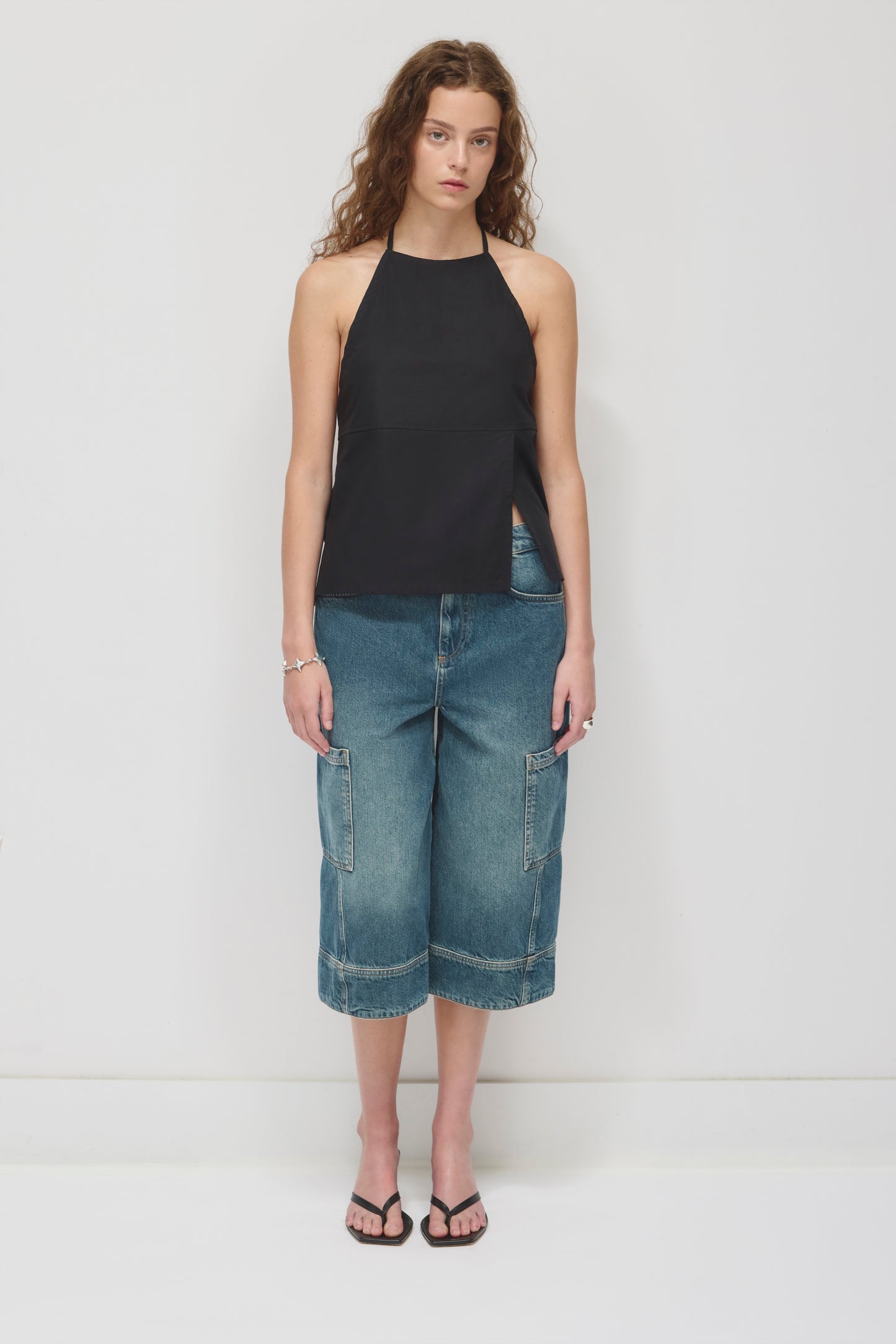 Women's Tala Apron Halter in Black