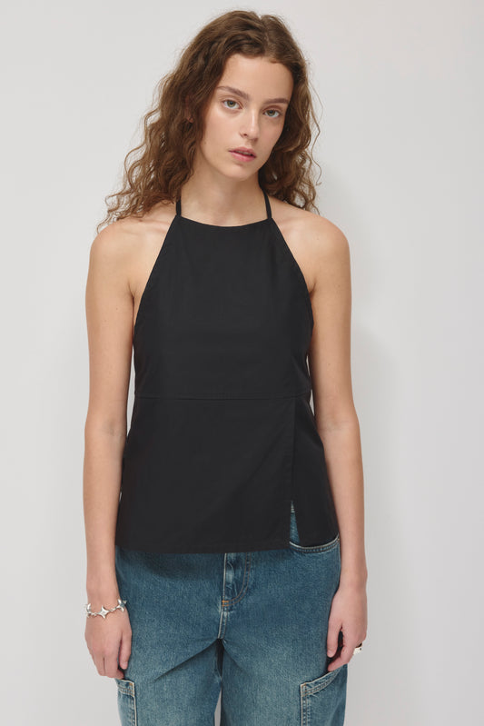 Women's Tala Apron Halter in Black