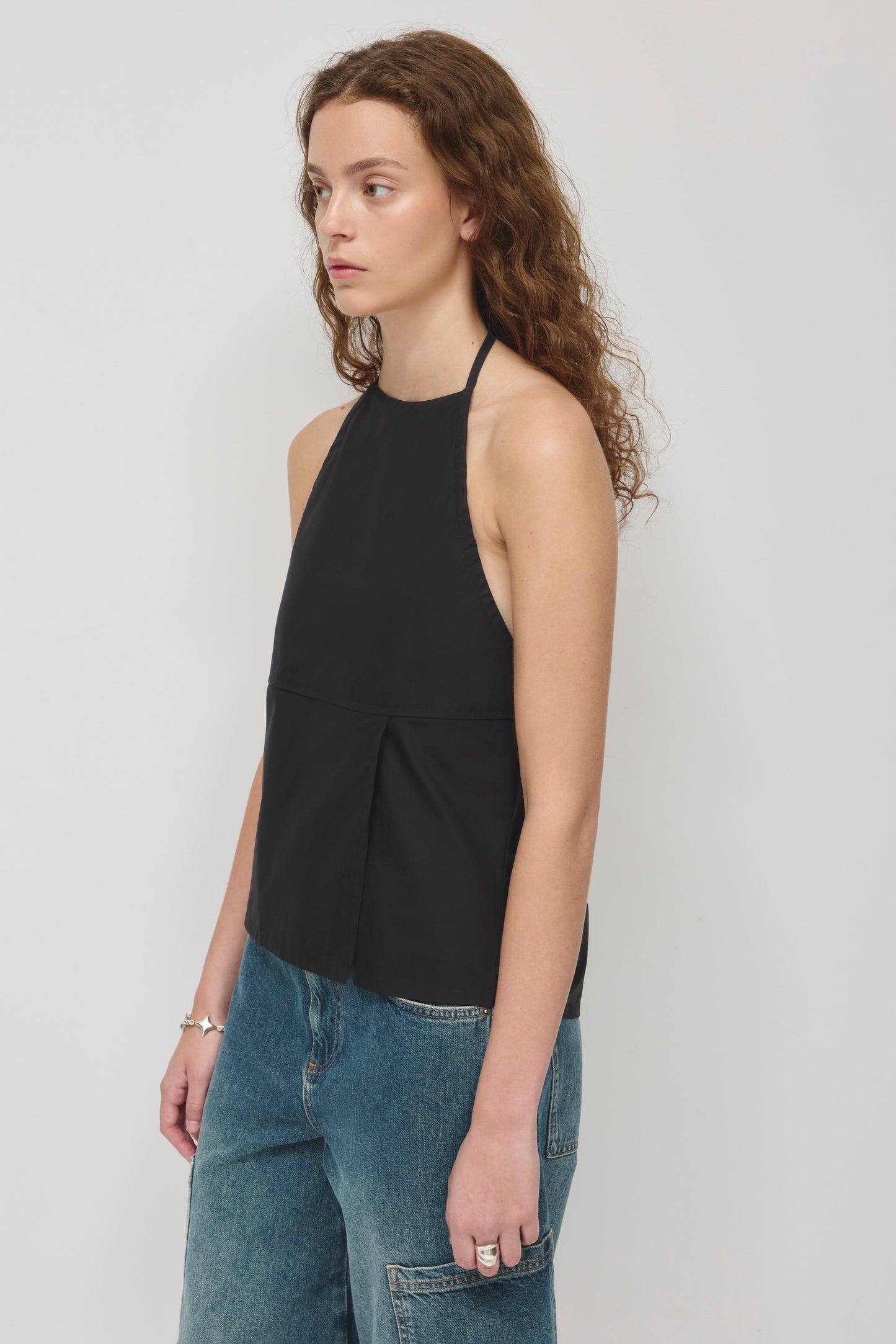 Women's Tala Apron Halter in Black