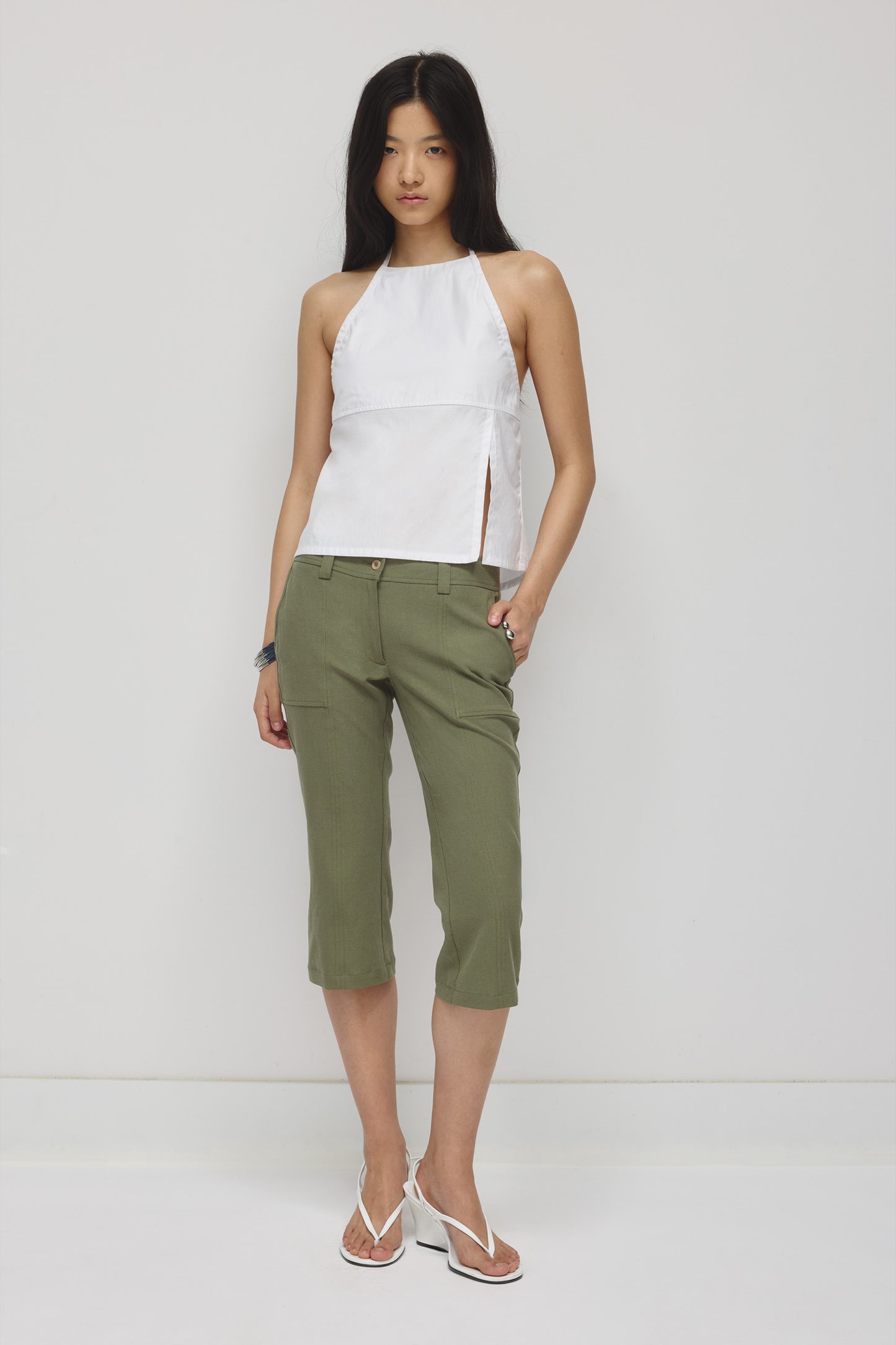 Women's Tala Apron Halter in White