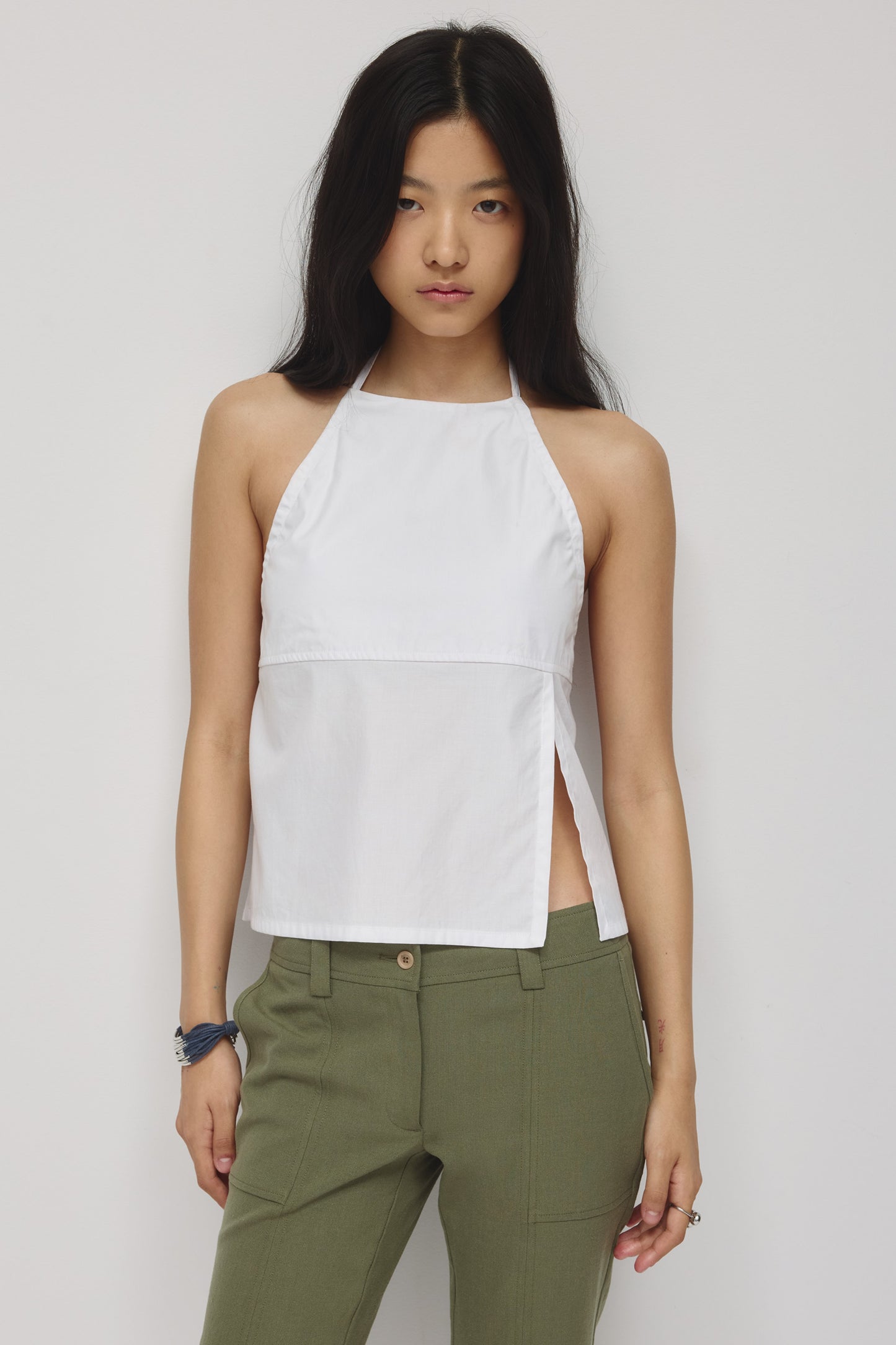 Women's Tala Apron Halter in White