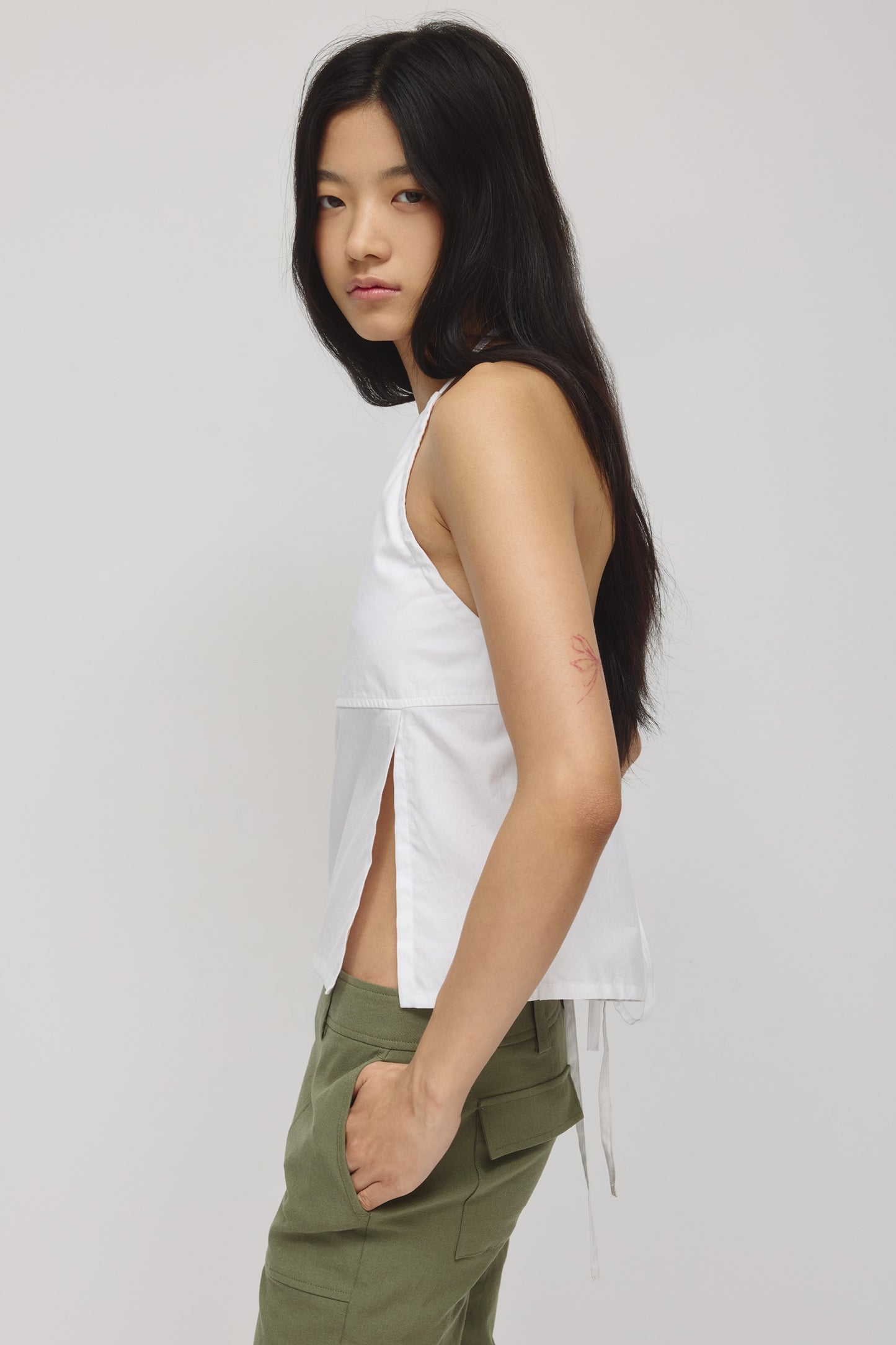 Women's Tala Apron Halter in White