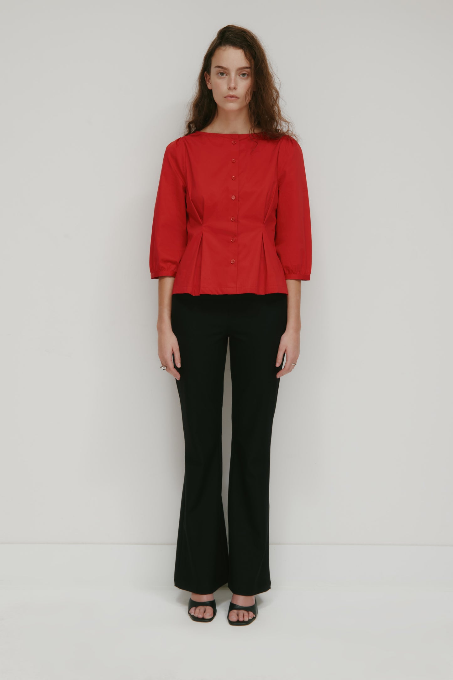 Women's Tara Poplin Blouse in Salsa
