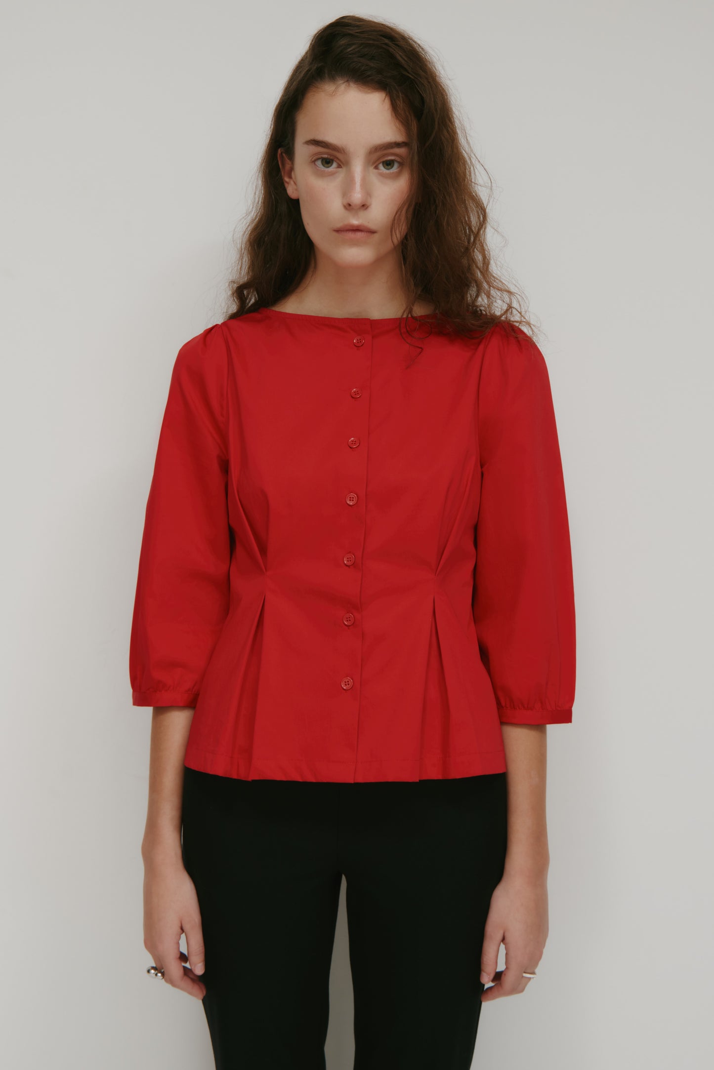 Women's Tara Poplin Blouse in Salsa