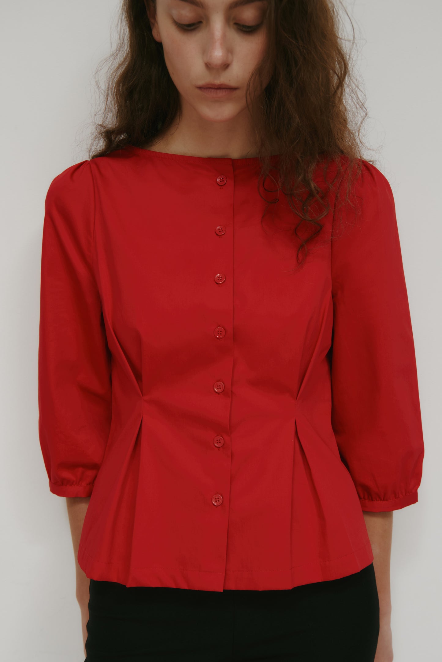Women's Tara Poplin Blouse in Salsa
