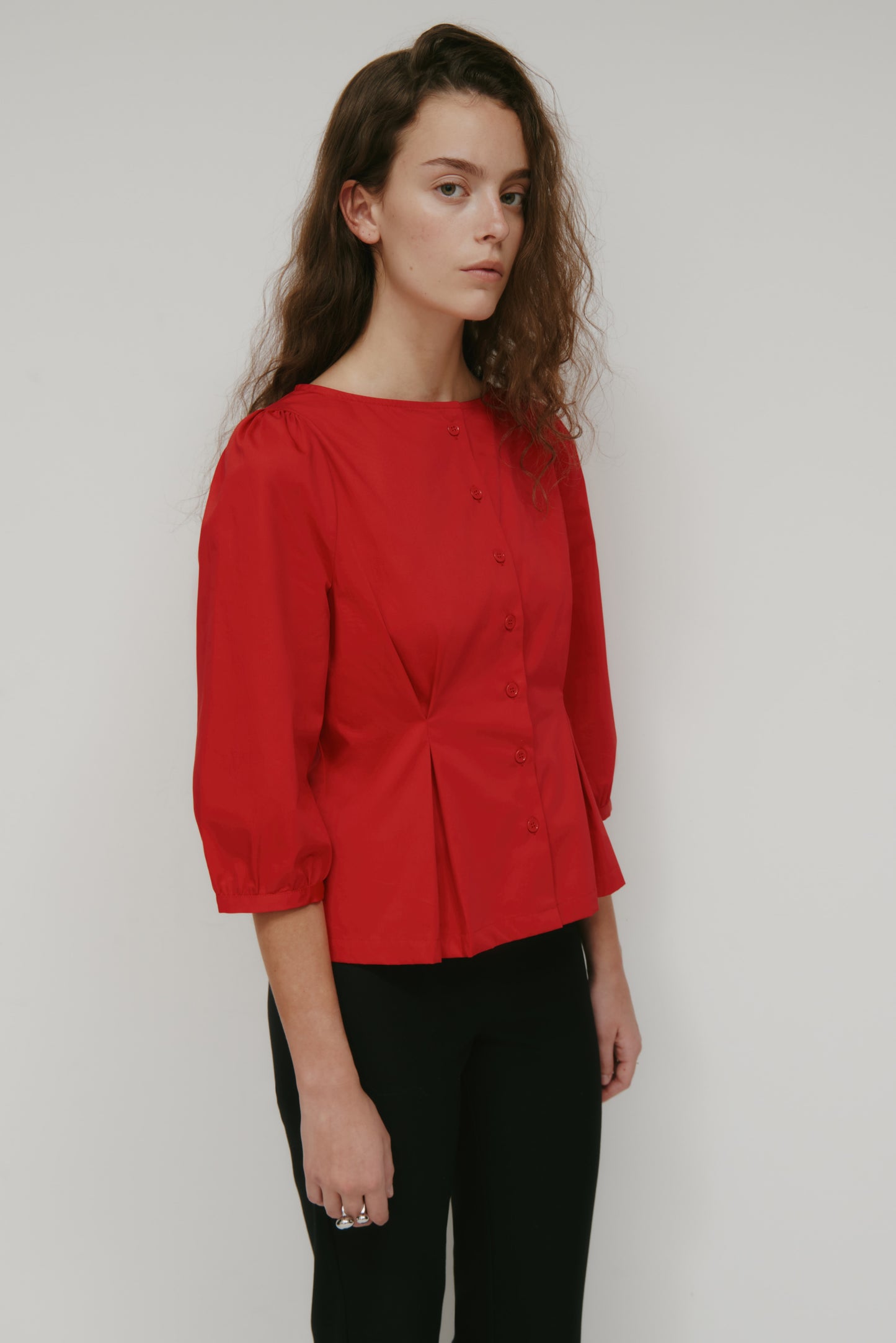 Women's Tara Poplin Blouse in Salsa