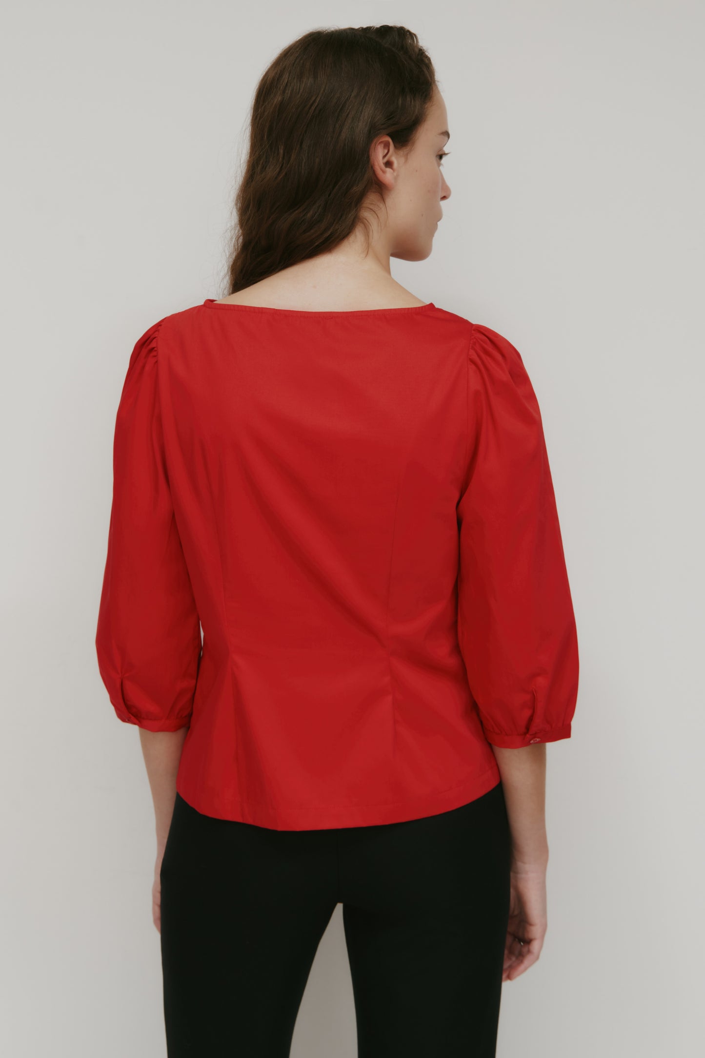 Women's Tara Poplin Blouse in Salsa