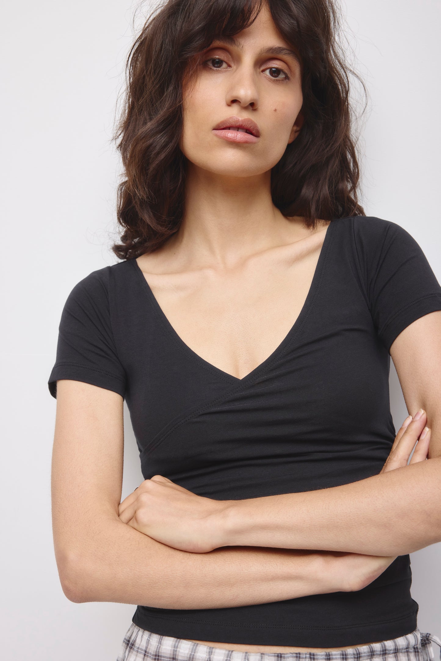Women's Thana Wrap Top in Black