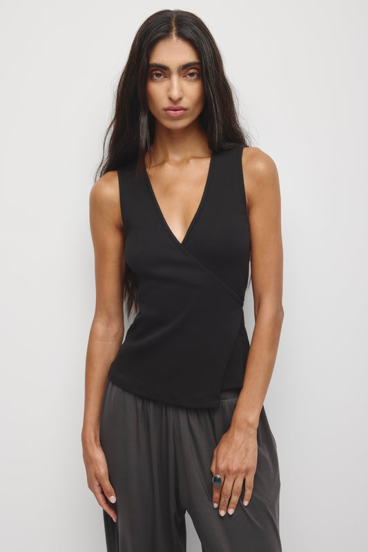 Women's Wrapped Tank in Black