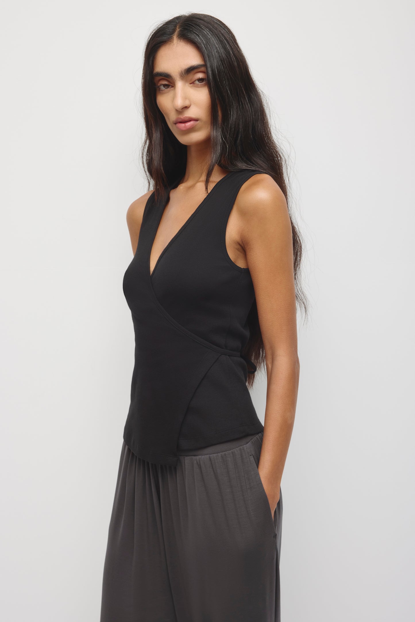 Women's Wrapped Tank in Black