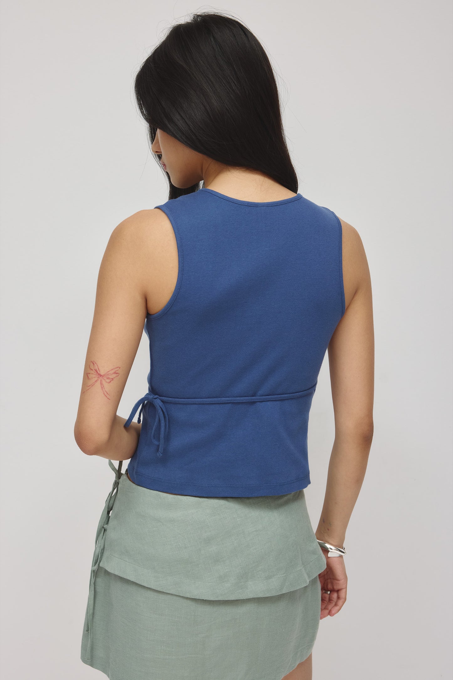 Women's Wrapped Tank in Dark Indigo