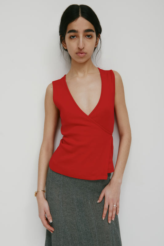 Women's Wrapped Tank in Salsa