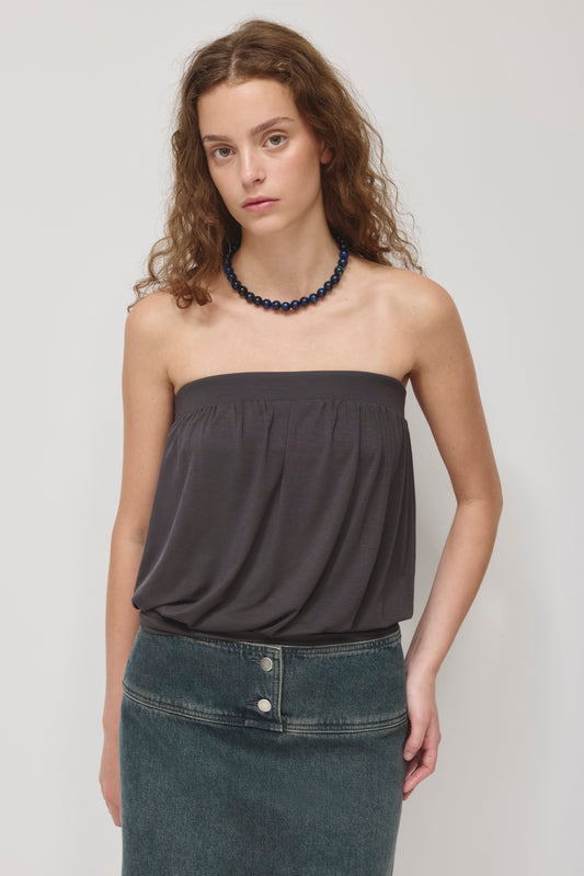 Women's Yazi Balloon Top in Chocolate Plum