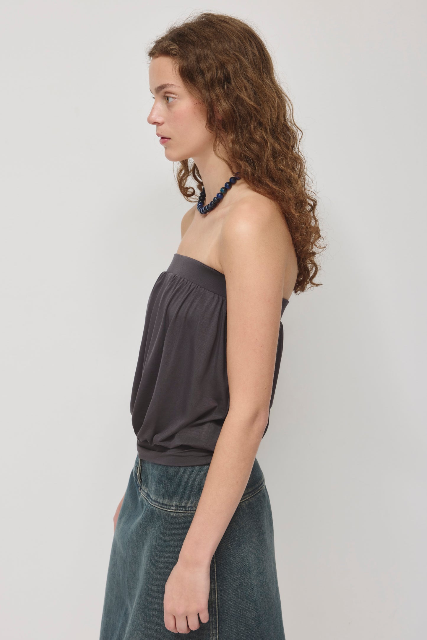Women's Yazi Balloon Top in Chocolate Plum