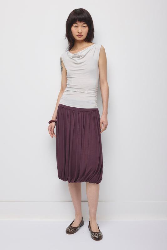 Women's Yazi Balloon Skirt in Chocolate Plum