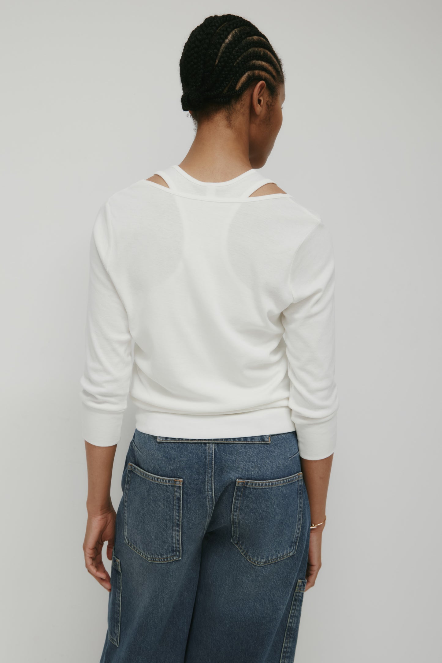 Women's Zahra Layered Scoop Tee in Marshmallow