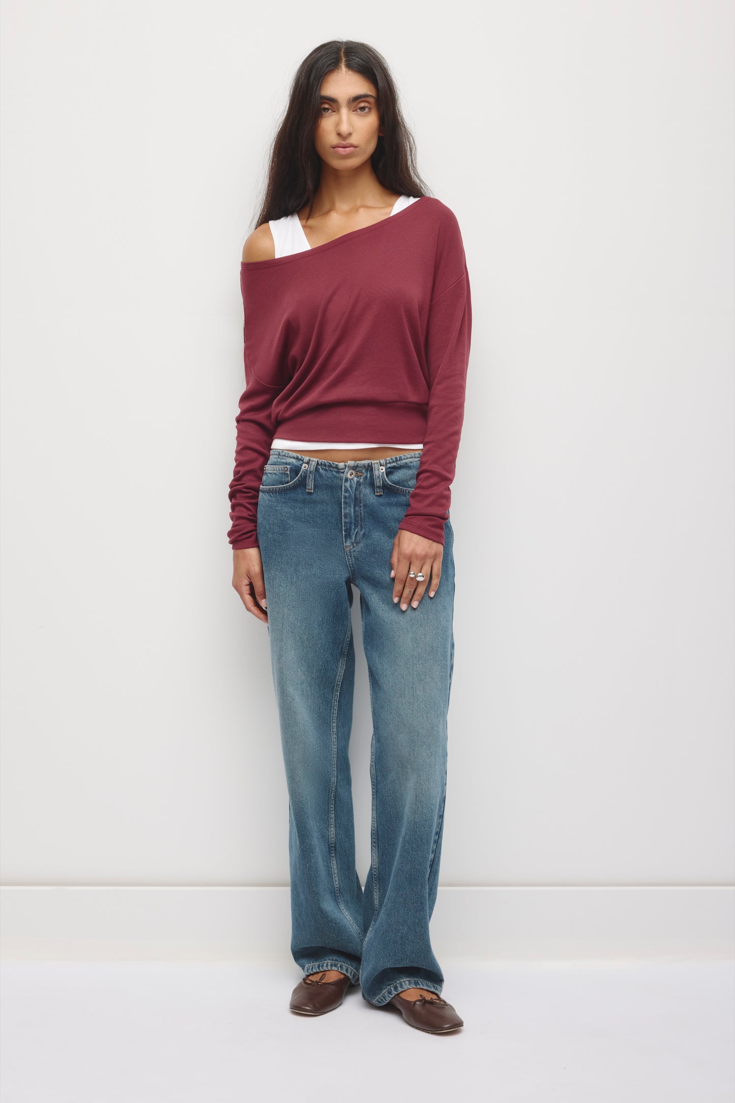Women's Zahra Slouch Longsleeve in Tawny Port