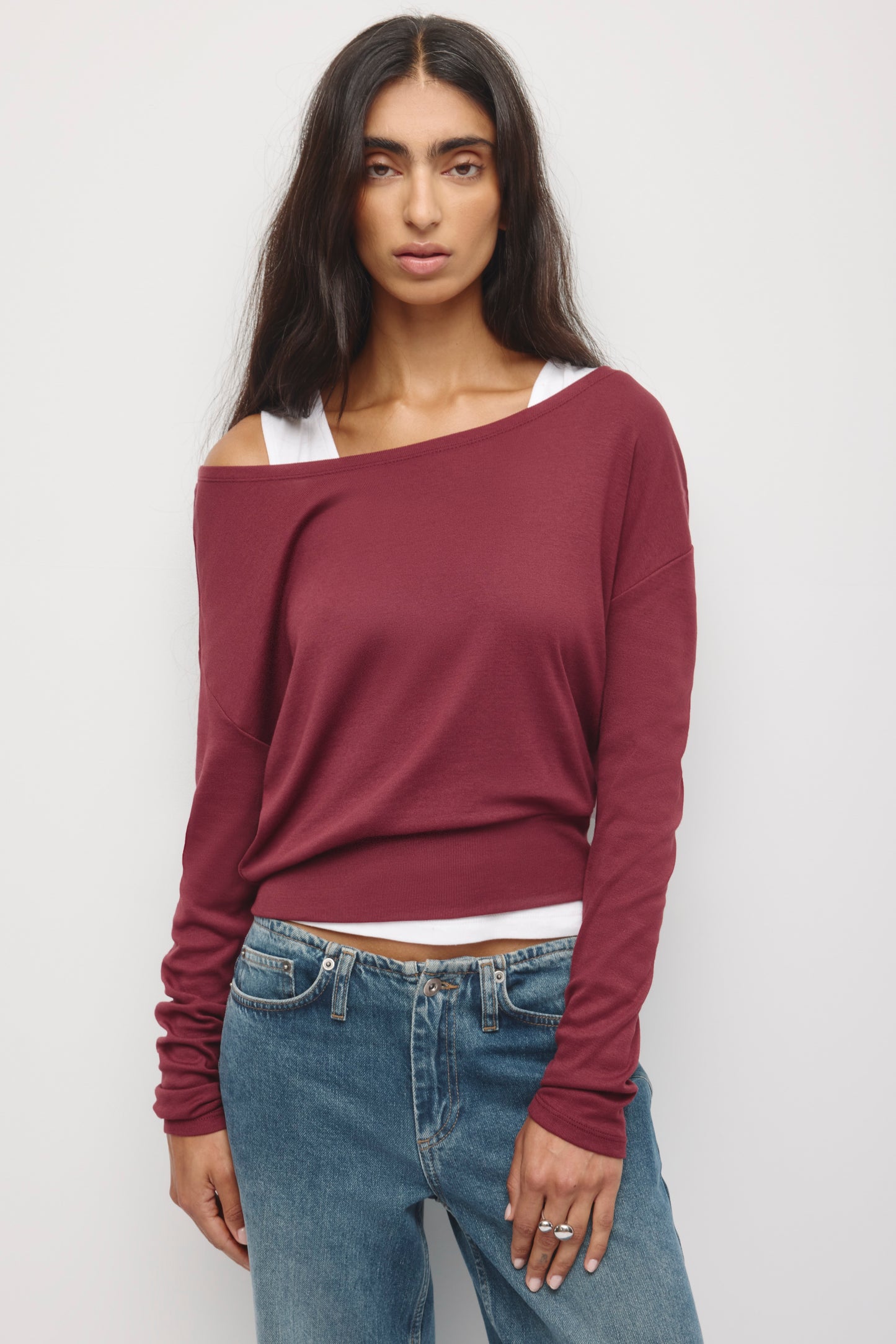 Women's Zahra Slouch Longsleeve in Tawny Port