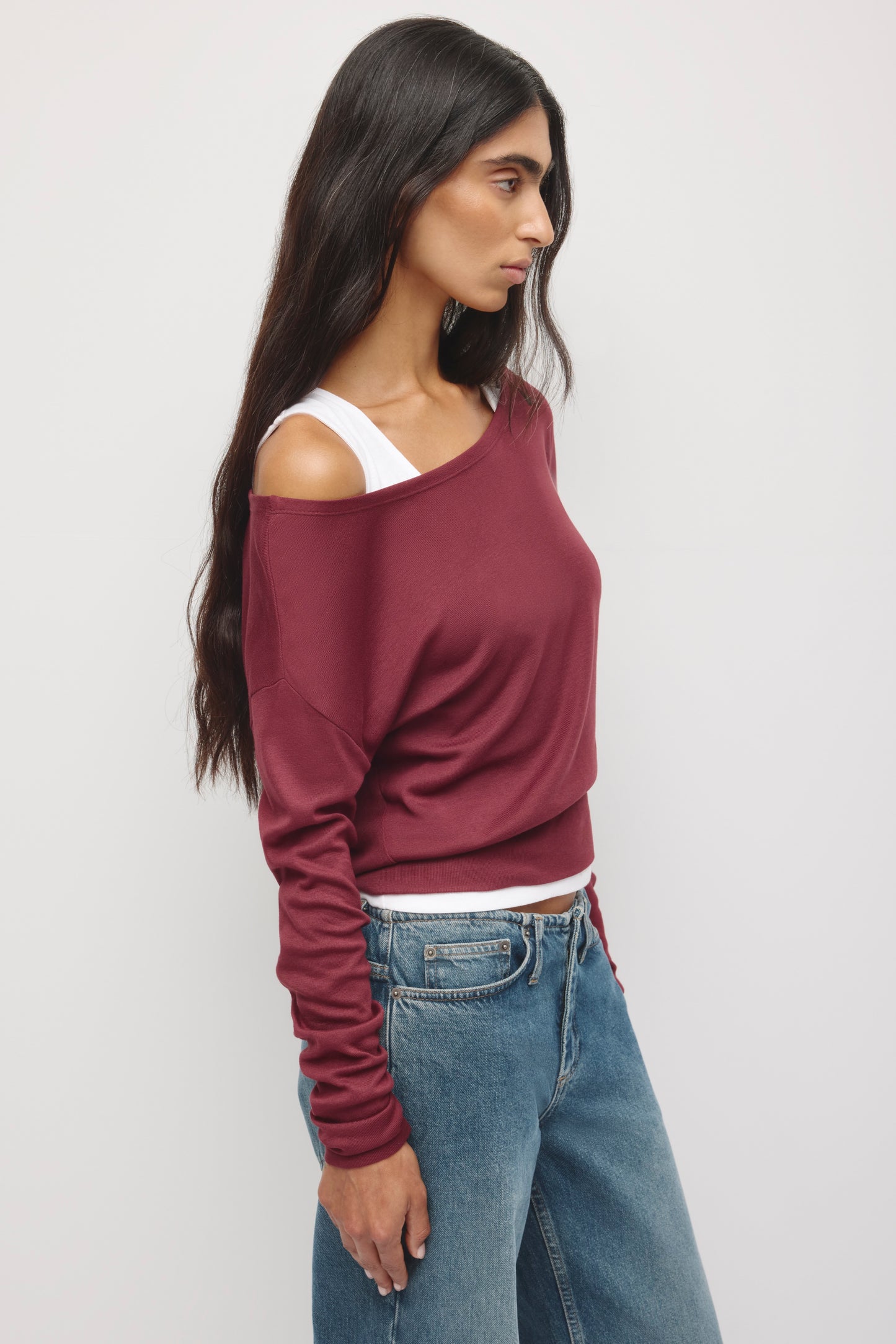 Women's Zahra Slouch Longsleeve in Tawny Port