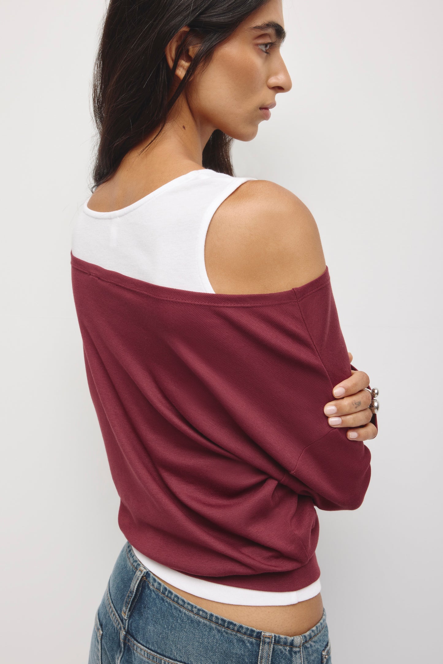 Women's Zahra Slouch Longsleeve in Tawny Port
