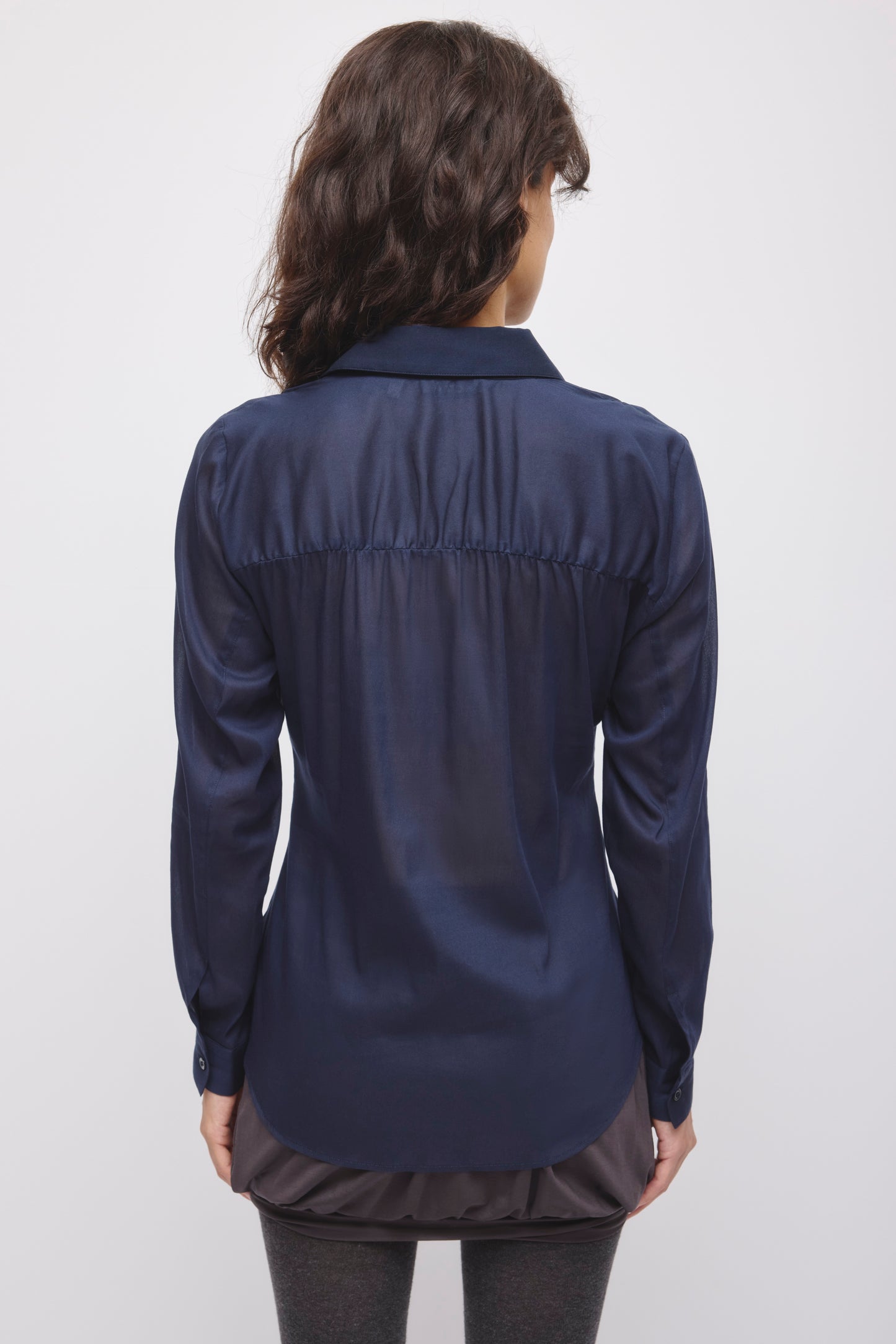 Women's Zaina Ruched Shirt in Deep Ocean