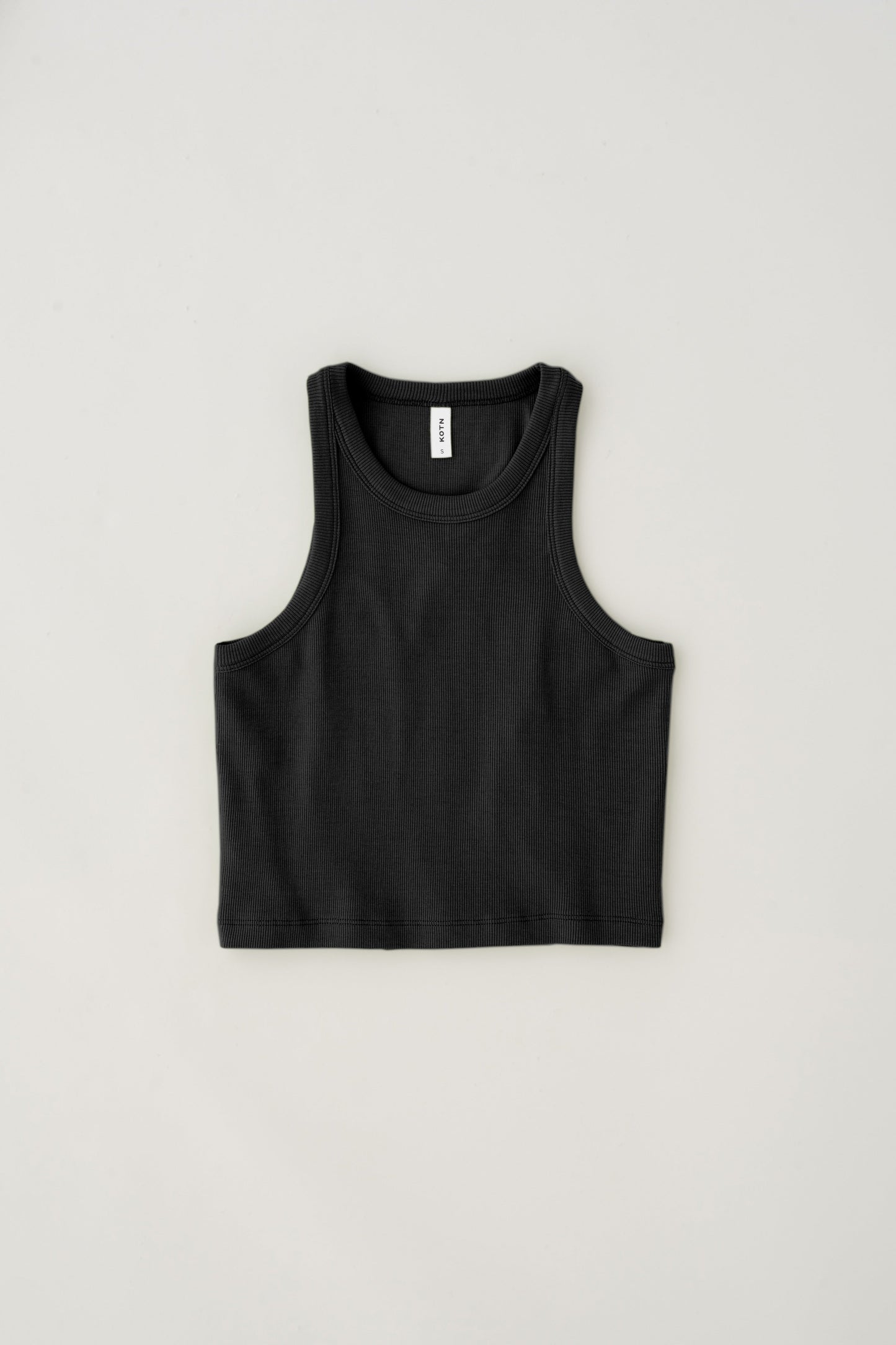 Women's Crop Racer Tank in Black