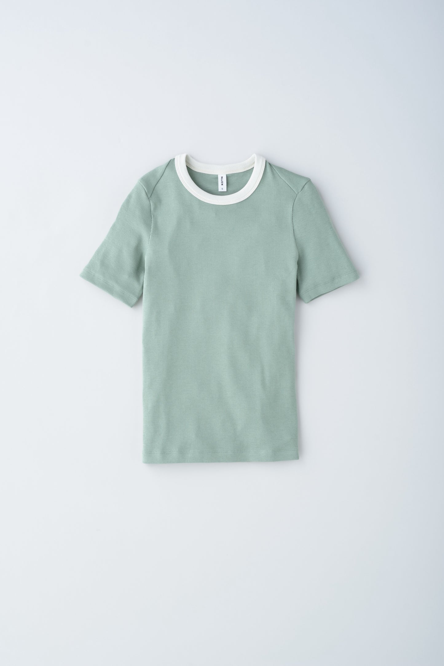 Women's Fitted Rib Tee in Lily Pad/Marshmallow