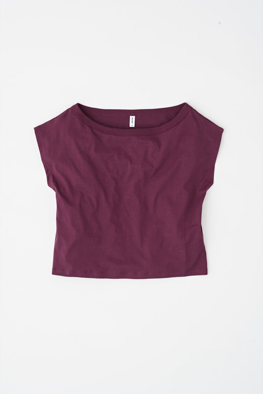 Women's Off Shoulder Tee in Fig