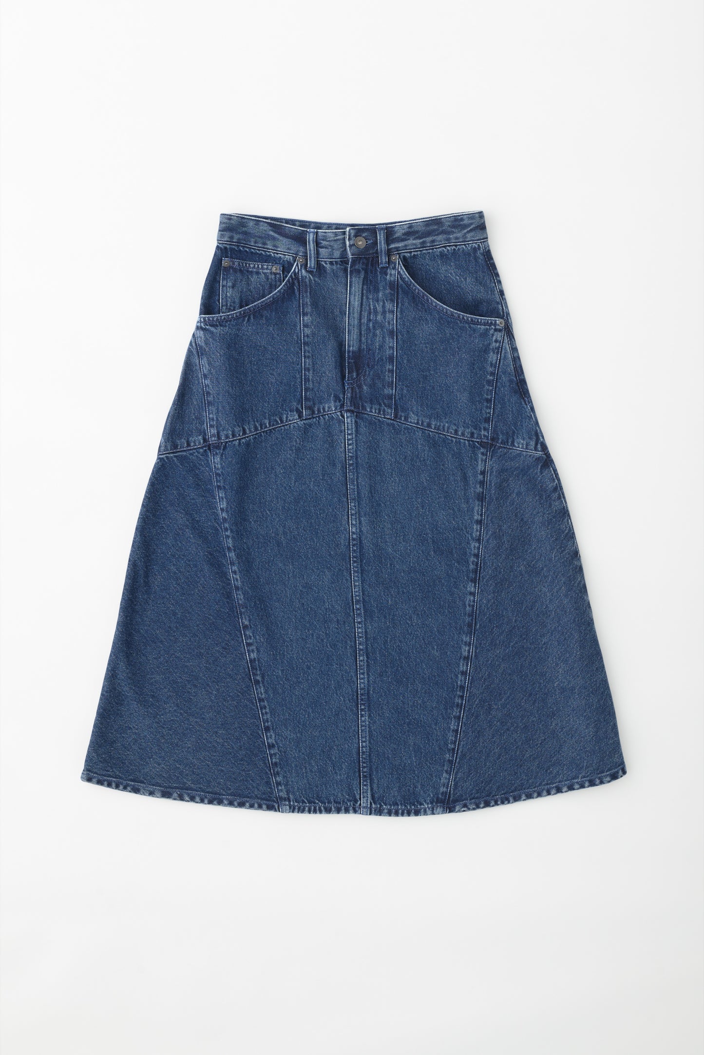 Women's Trace Denim Skirt in Mid Wash