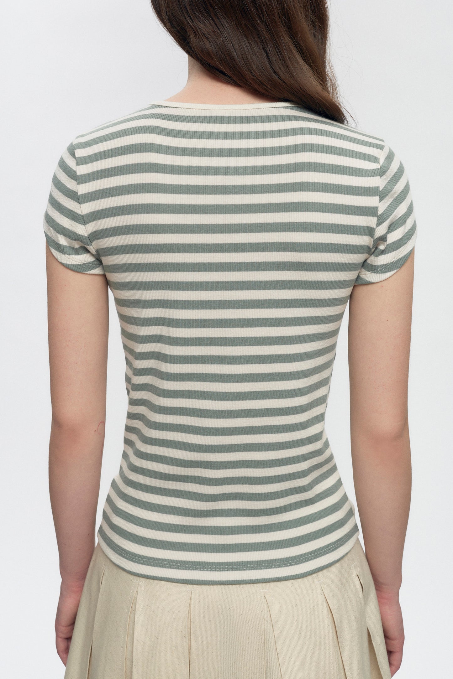 Women's 90's Tee in Lily Pad/Marsh Stripe